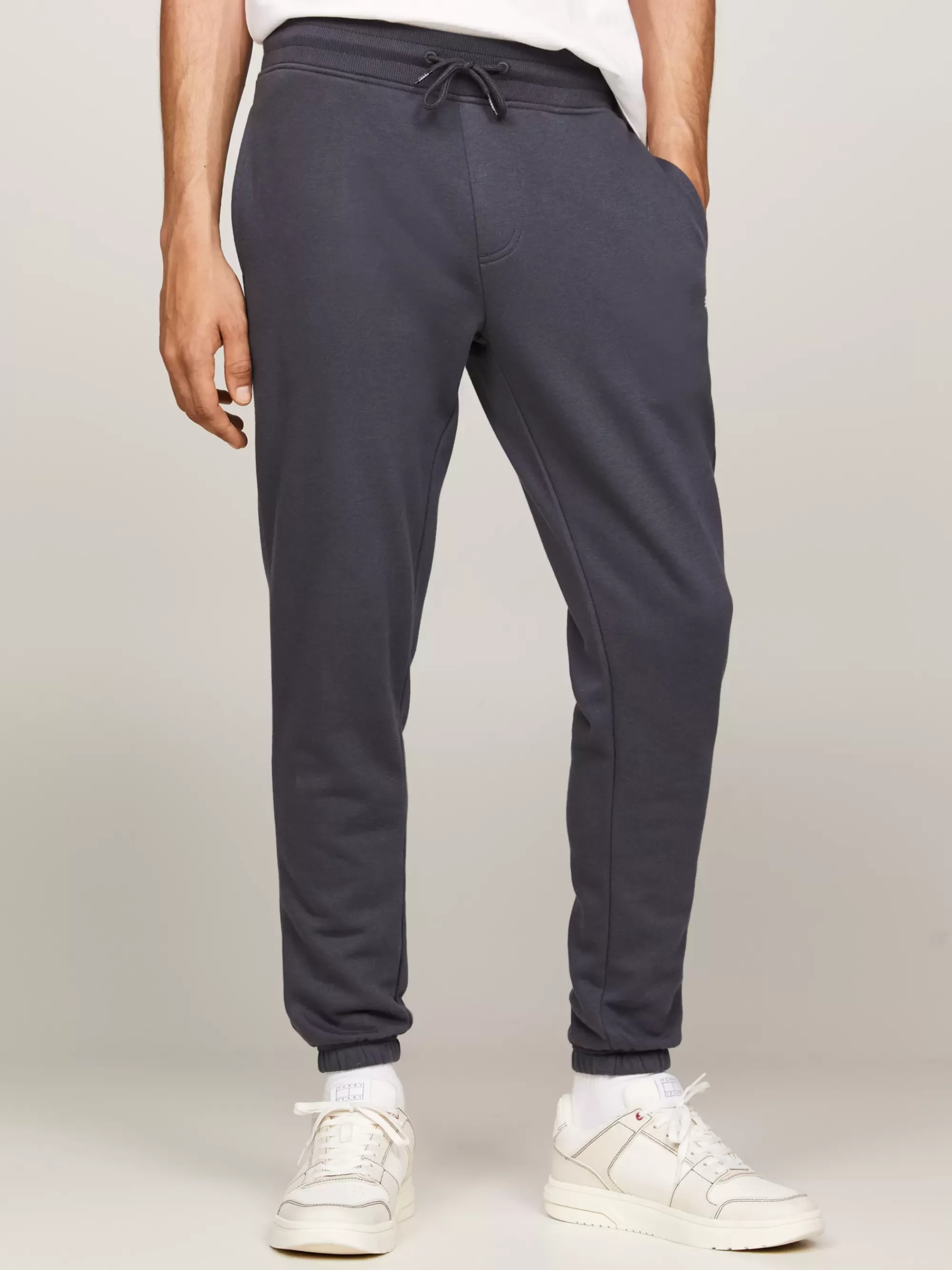 Broeken*Tommy Hilfiger Slim Fit Jogger Van Geborstelde Fleece NEW CHARCOAL