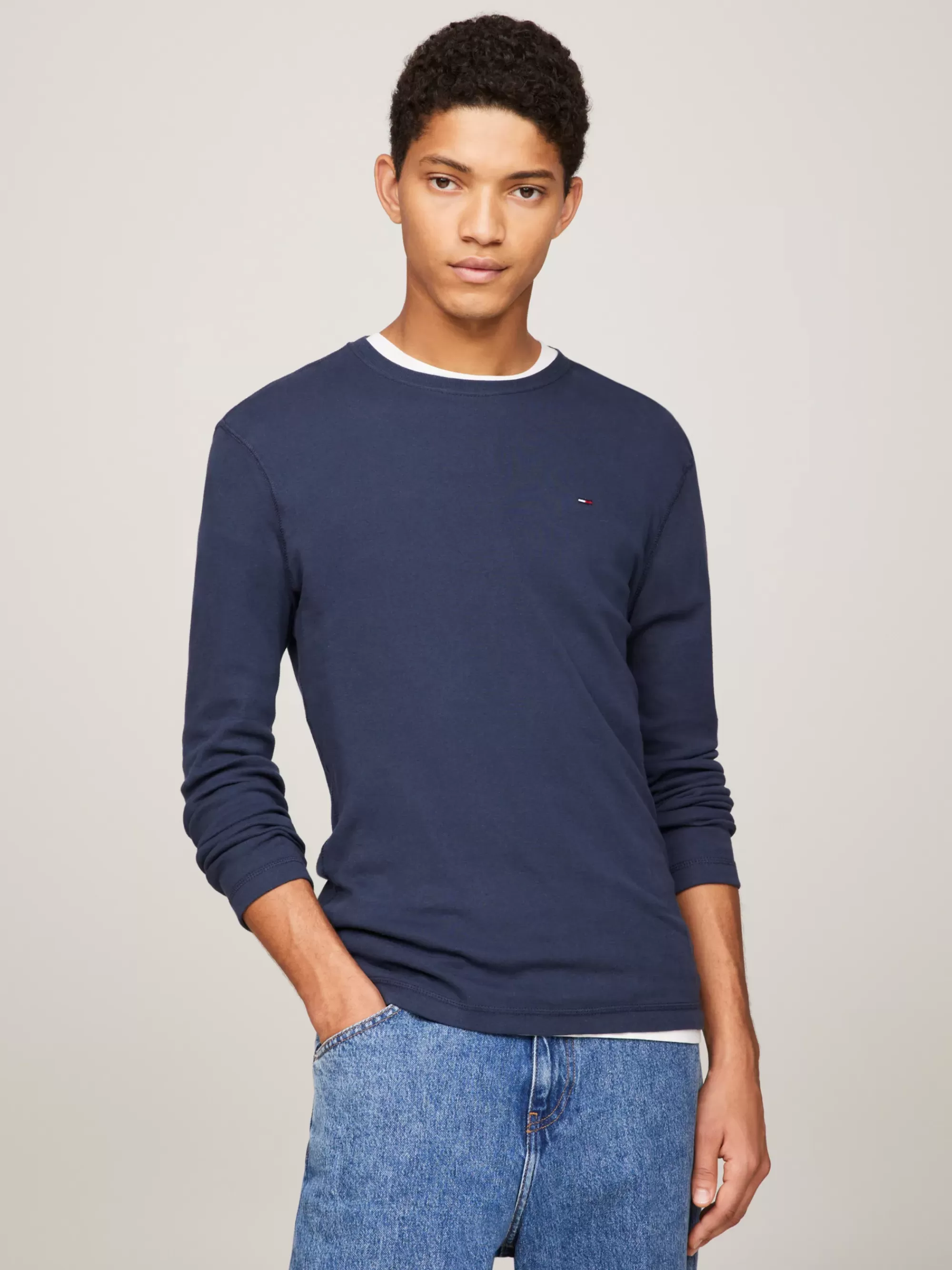 T-Shirts*Tommy Hilfiger Slim Fit Longsleeve BLACK IRIS