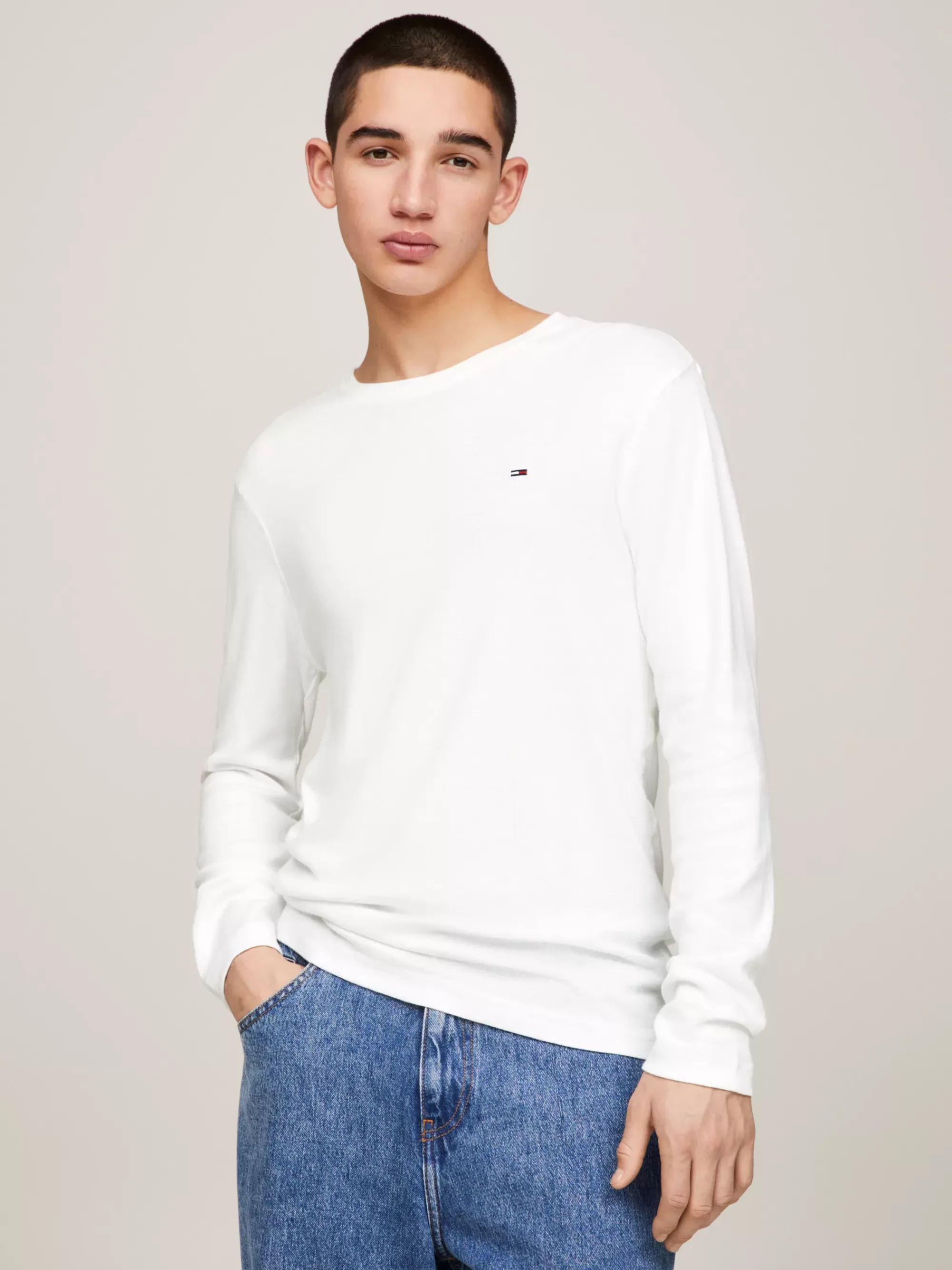 T-Shirts*Tommy Hilfiger Slim Fit Longsleeve CLASSIC WHITE