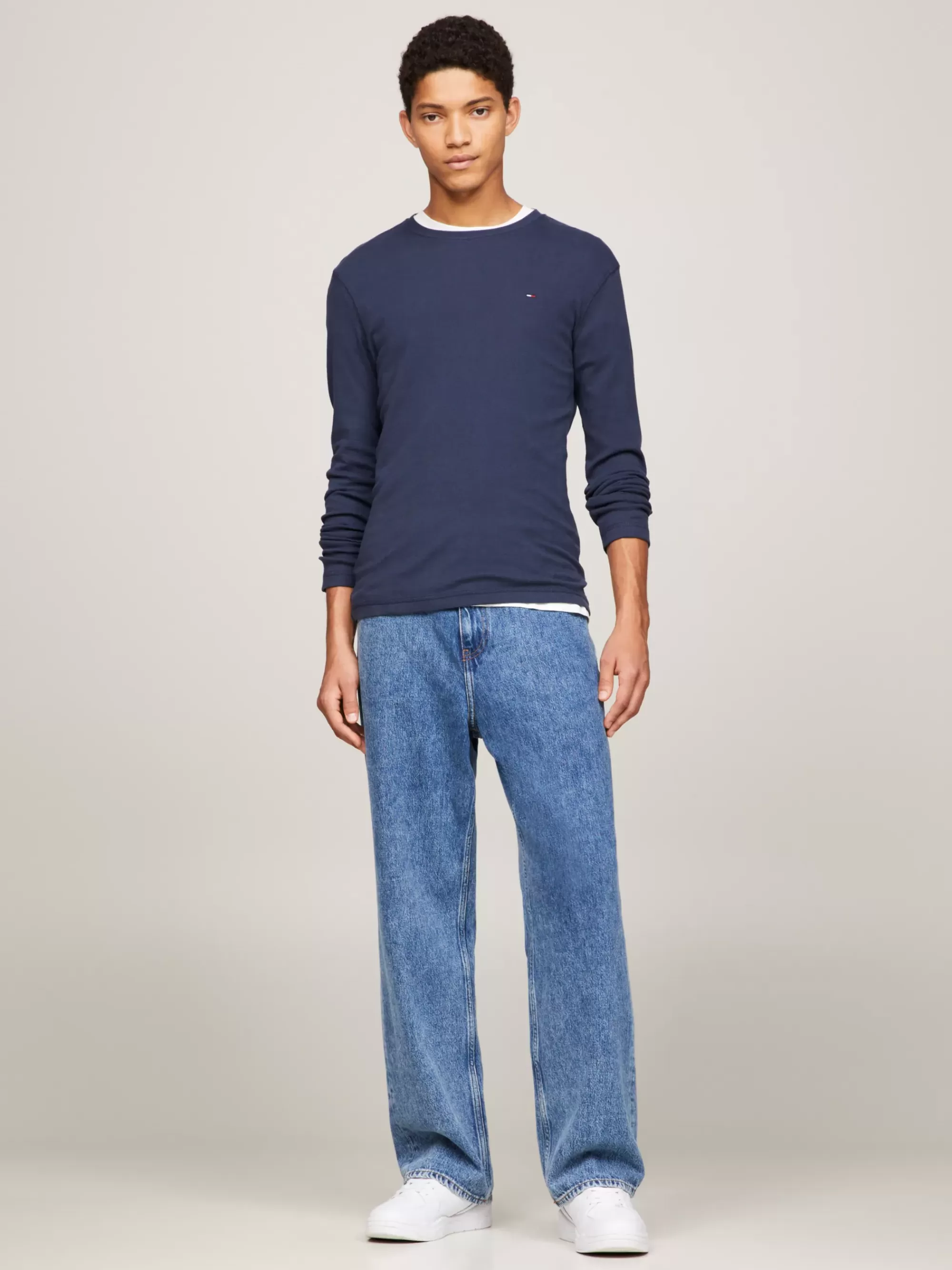 T-Shirts*Tommy Hilfiger Slim Fit Longsleeve BLACK IRIS