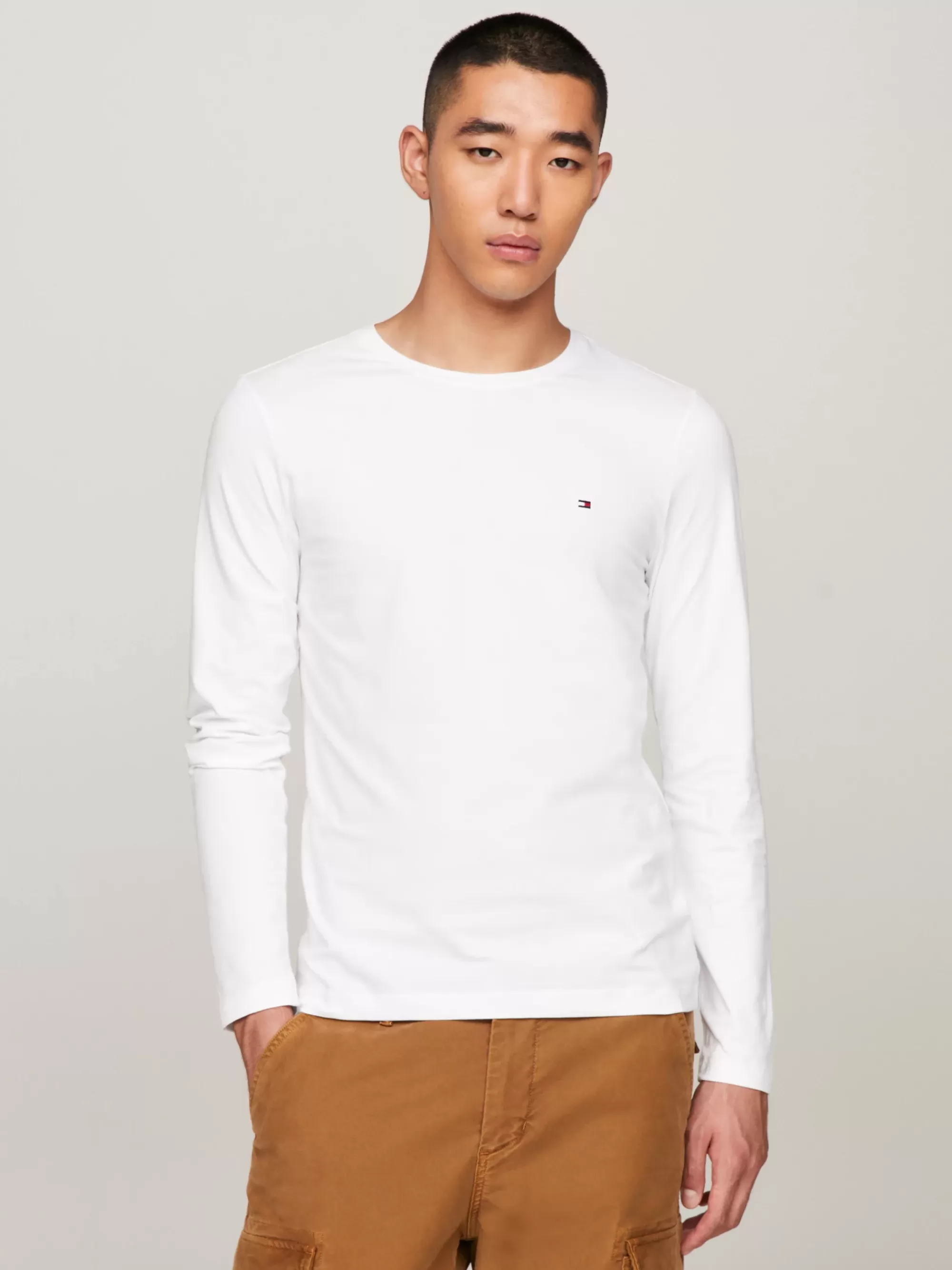 T-Shirts*Tommy Hilfiger Slim Fit Longsleeve T-shirt WHITE