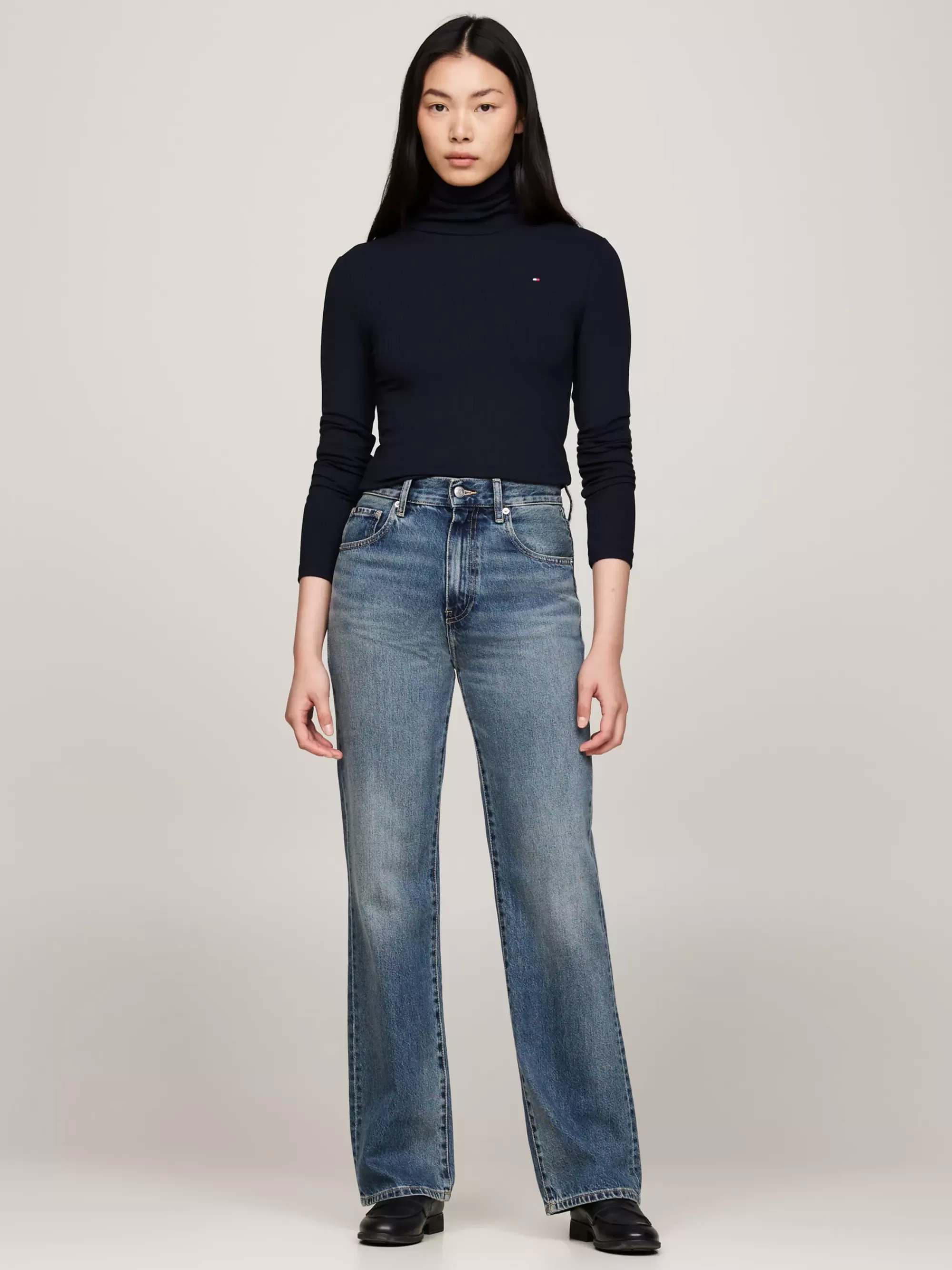 T-Shirts*Tommy Hilfiger Slim Fit Longsleeve T-shirt Met Col DESERT SKY