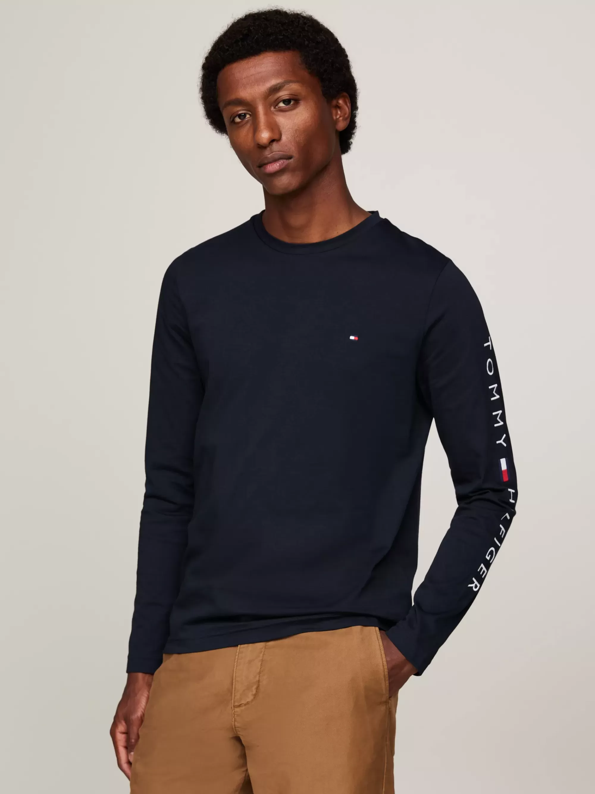 T-Shirts*Tommy Hilfiger Slim Fit Longsleeve T-shirt Met Logo DESERT SKY