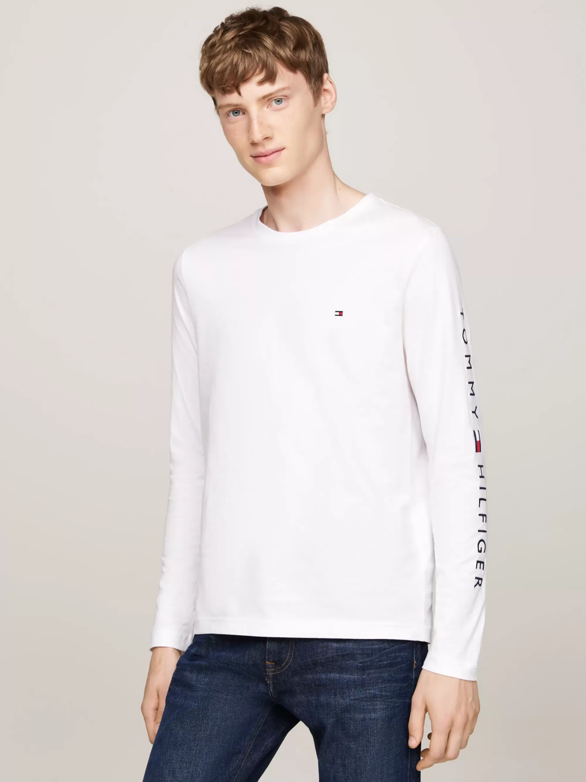 T-Shirts*Tommy Hilfiger Slim Fit Longsleeve T-shirt Met Logo WHITE