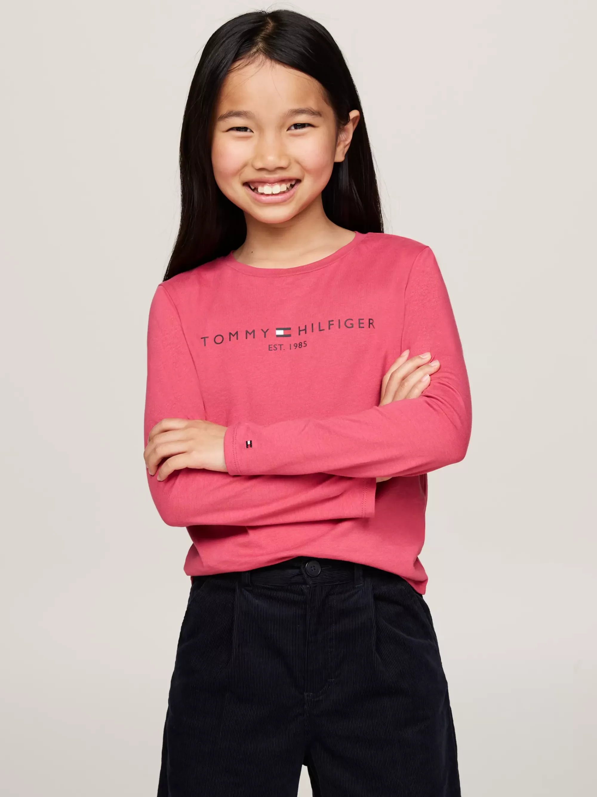 Tops & T-Shirts*Tommy Hilfiger Slim Fit Longsleeve T-shirt Met Logo HERITAGE PINK