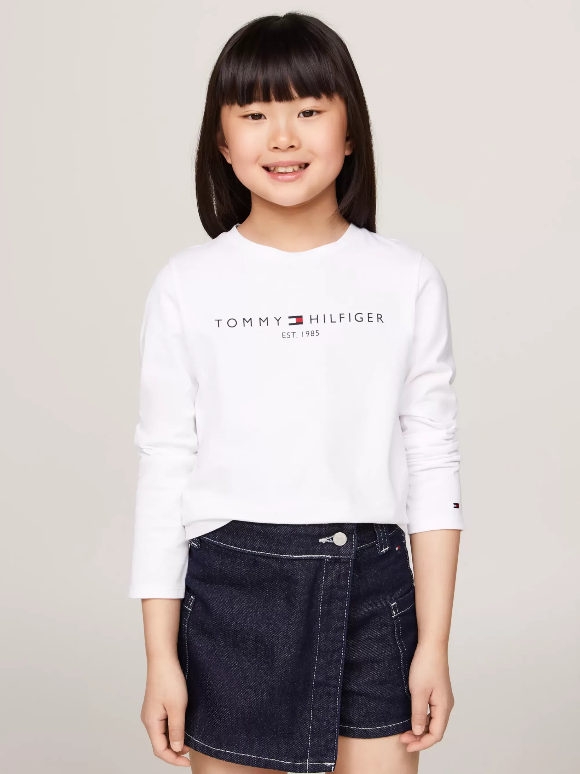 Tops & T-Shirts*Tommy Hilfiger Slim Fit Longsleeve T-shirt Met Logo WHITE