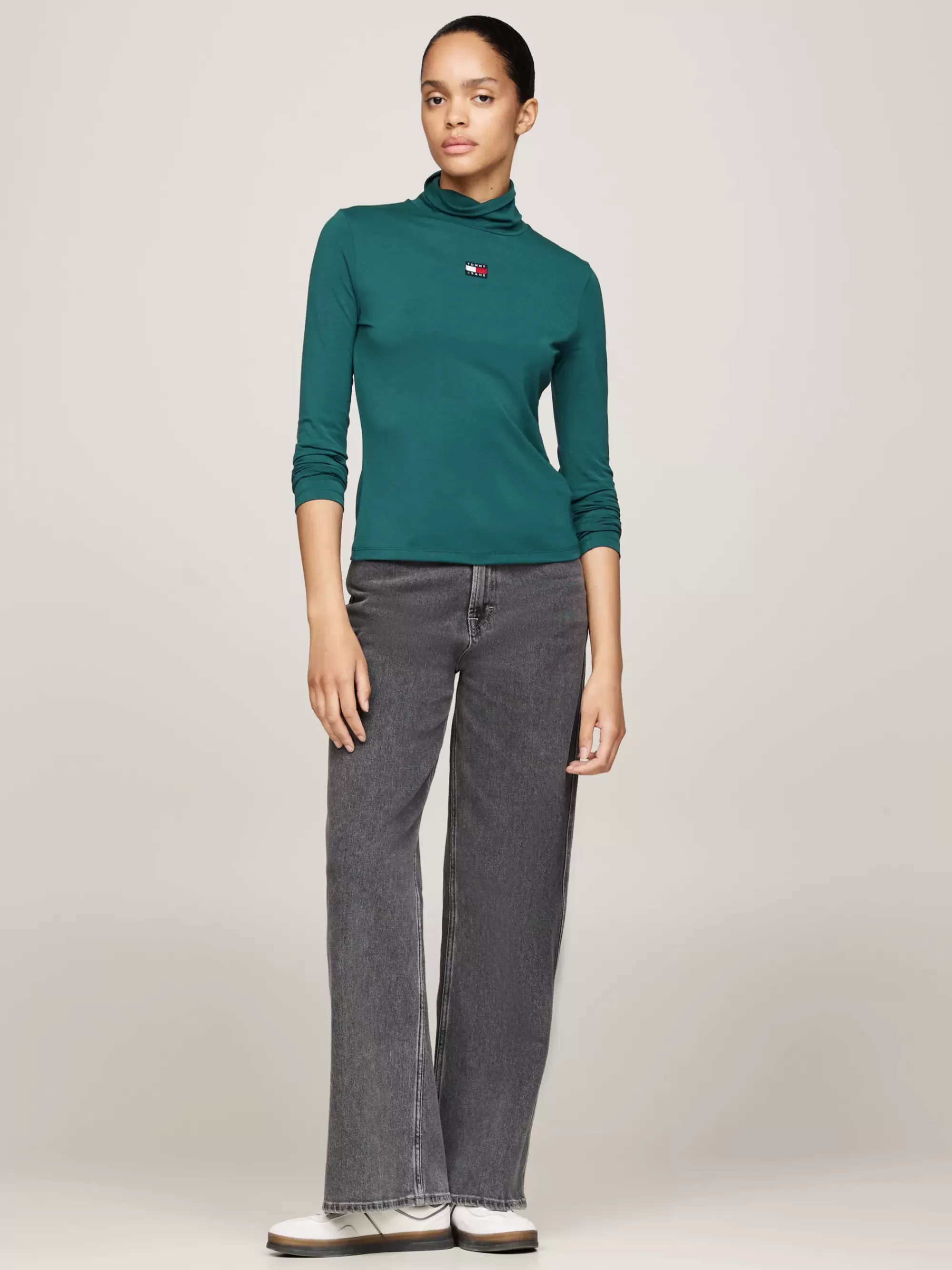 T-Shirts*Tommy Hilfiger Slim Fit Longsleeve T-shirt Met Tommy-badge DEEP SEAWATER