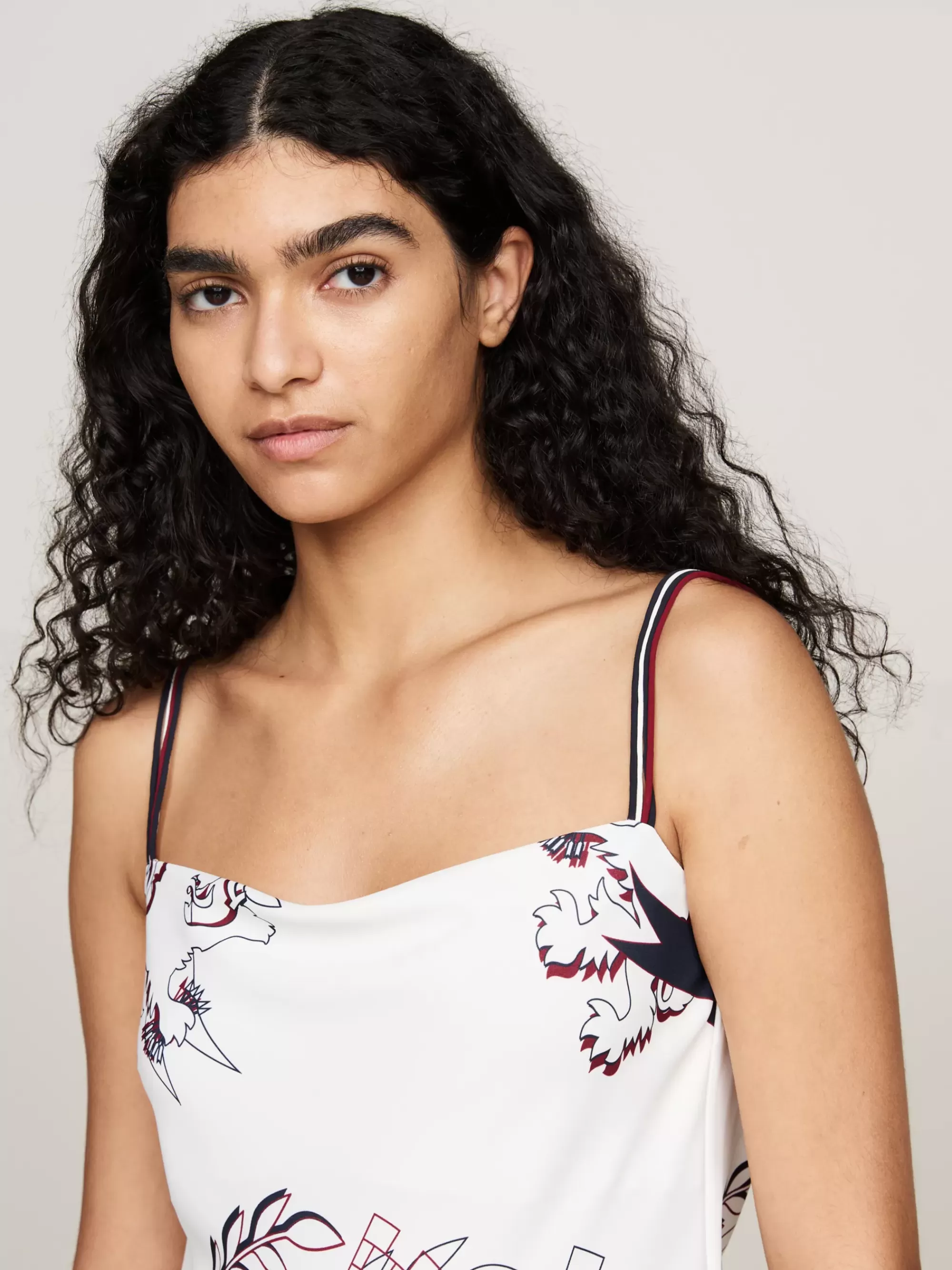 Co-Ords | Jurken*Tommy Hilfiger Slim Fit Maxi-slipdress Met Embleem IVORY