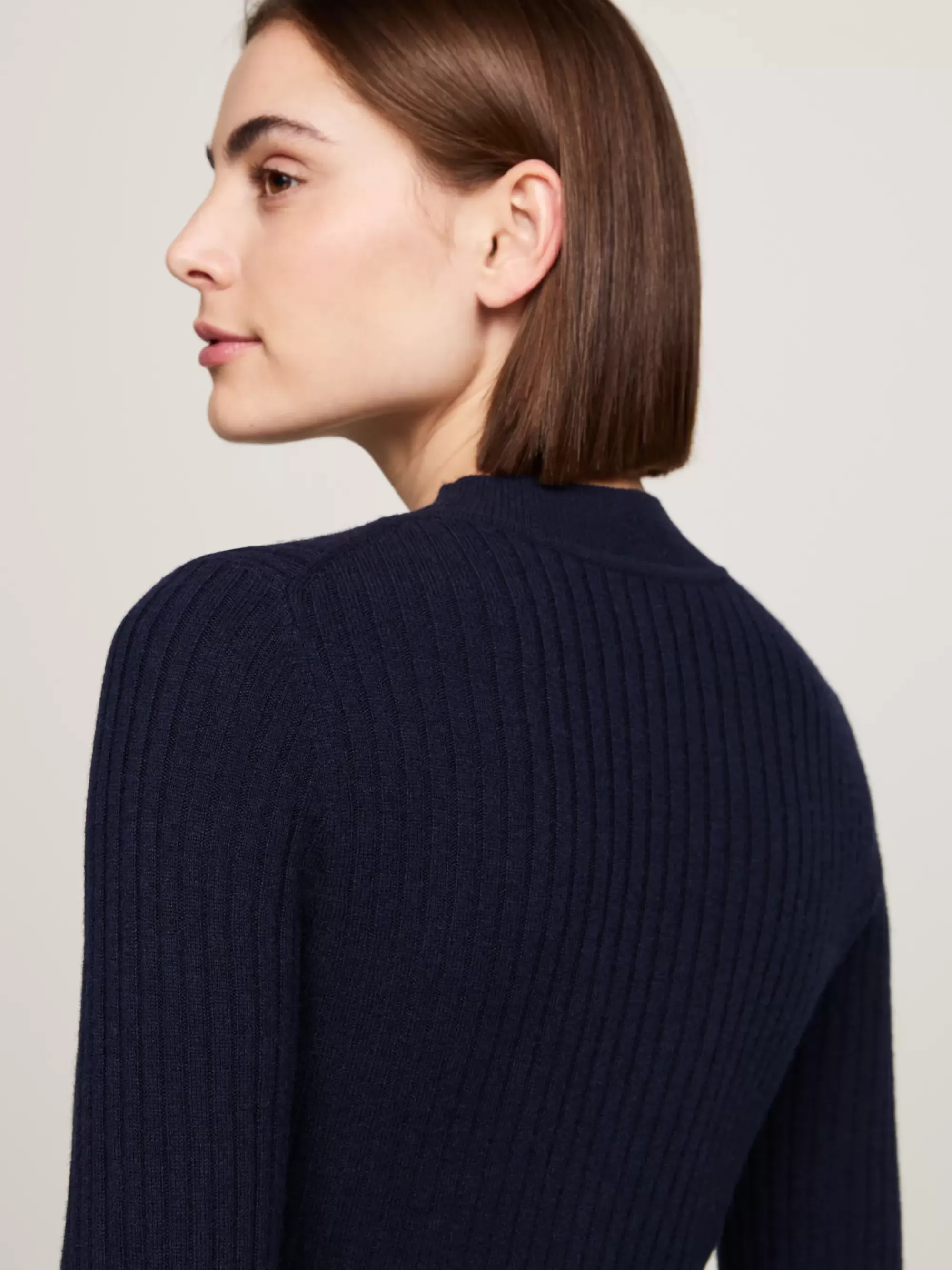 Jurken*Tommy Hilfiger Slim Fit Midi-sweaterjurk Met Kasjmier DESERT SKY
