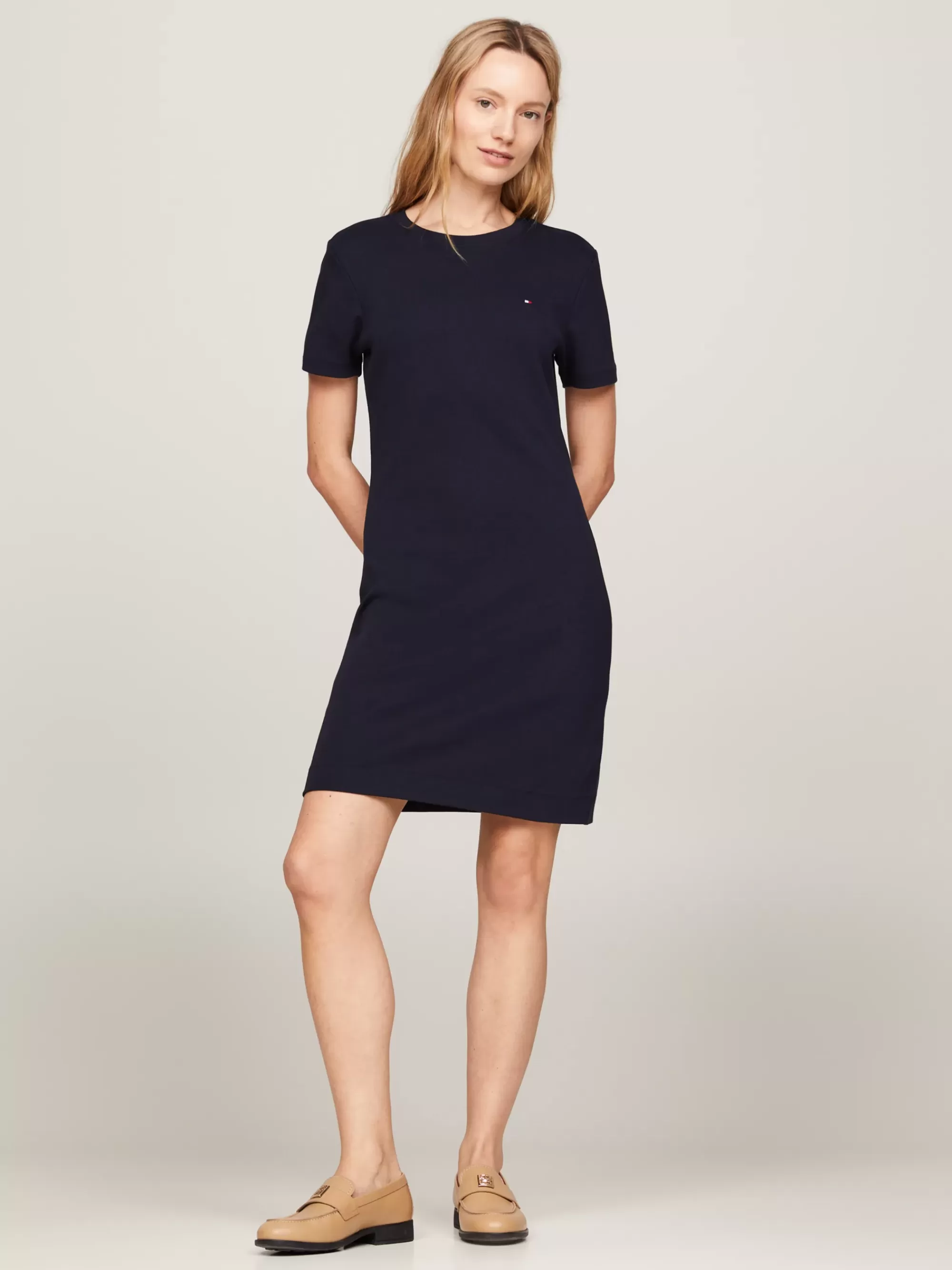 Jurken*Tommy Hilfiger Slim Fit Mini-T-shirtjurk DESERT SKY