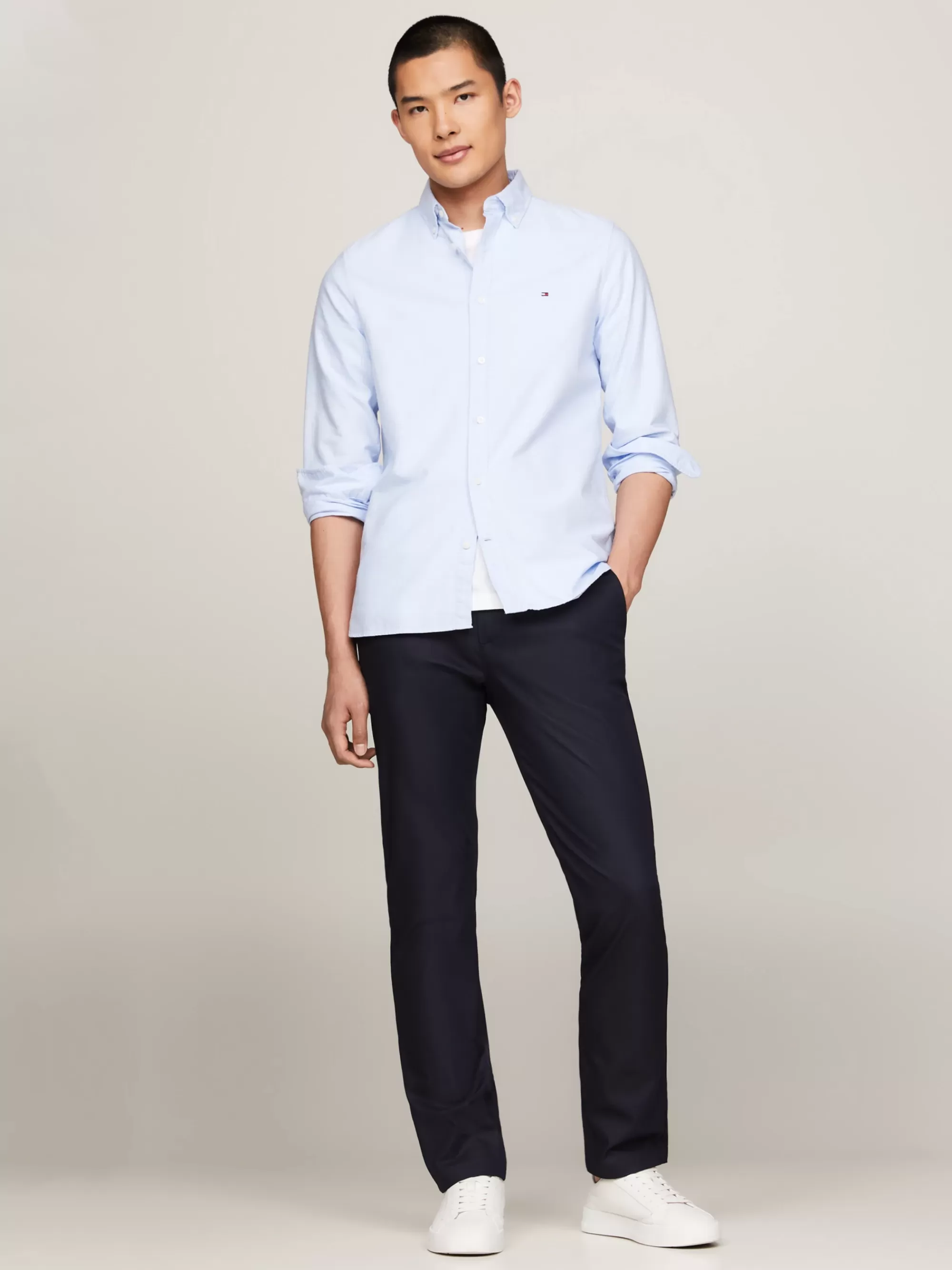 Overhemden*Tommy Hilfiger Slim Fit Overhemd Van Oxford-dobbykatoen VESSEL BLUE