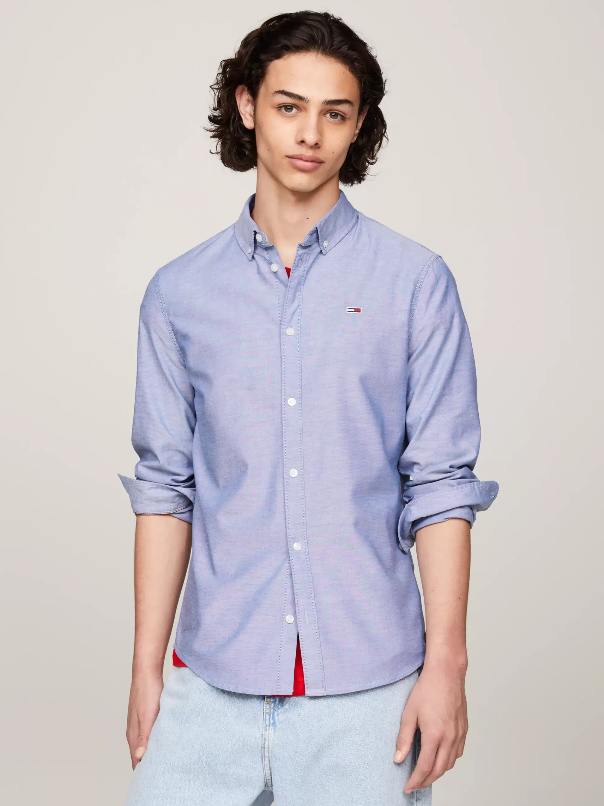 Overhemden*Tommy Hilfiger Slim Fit Overhemd Van Oxford-stretchkatoen TWILIGHT NAVY