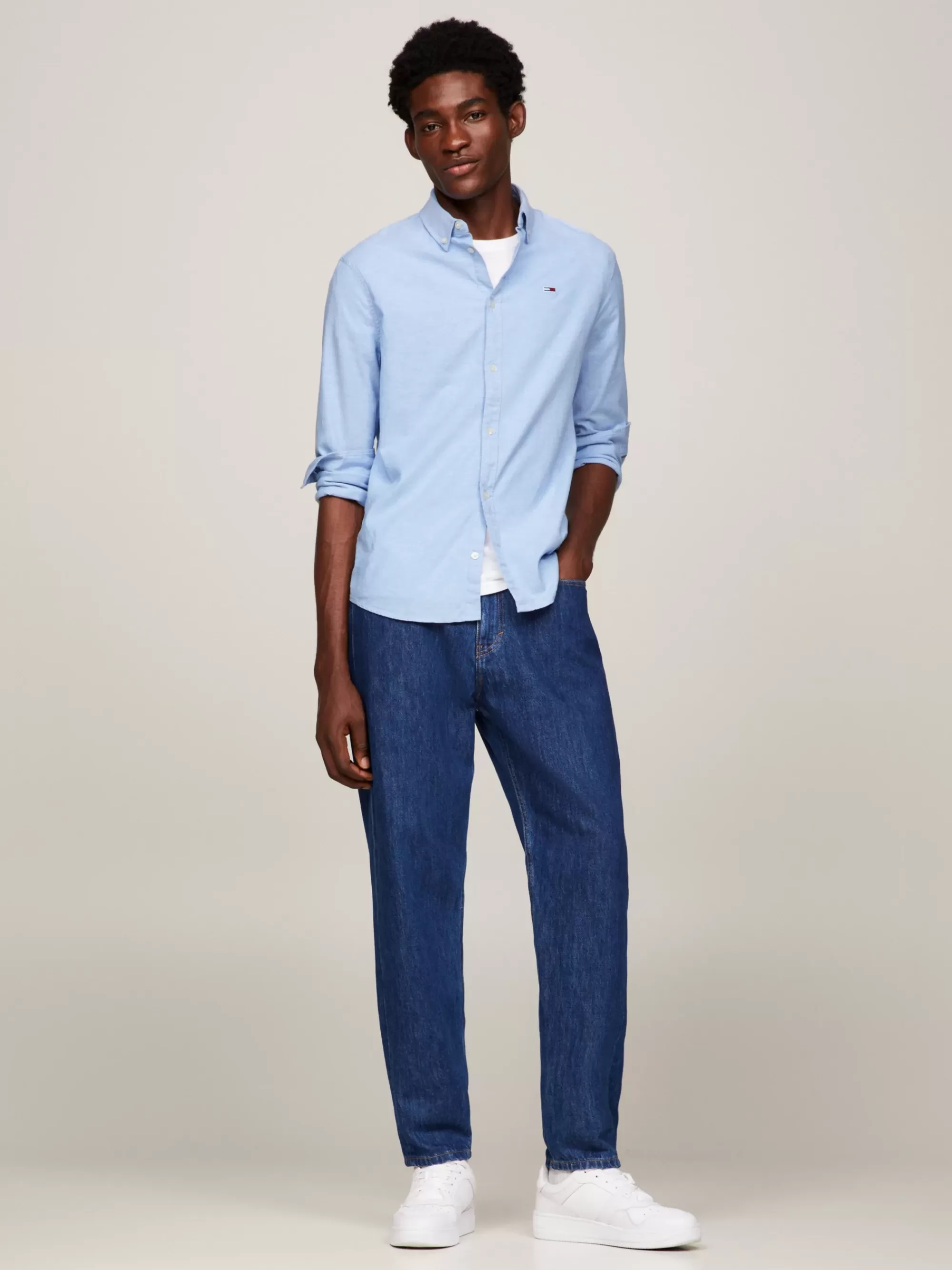 Overhemden*Tommy Hilfiger Slim Fit Overhemd Van Oxford-stretchkatoen PERFUME BLUE