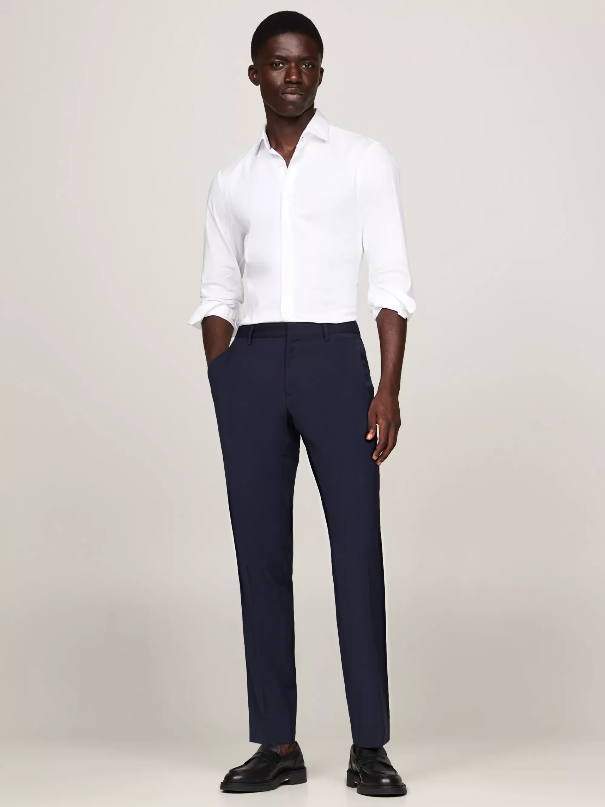 Pakken & Tailored | Broeken*Tommy Hilfiger Slim Fit Pantalon Met Persvouwen BLUE