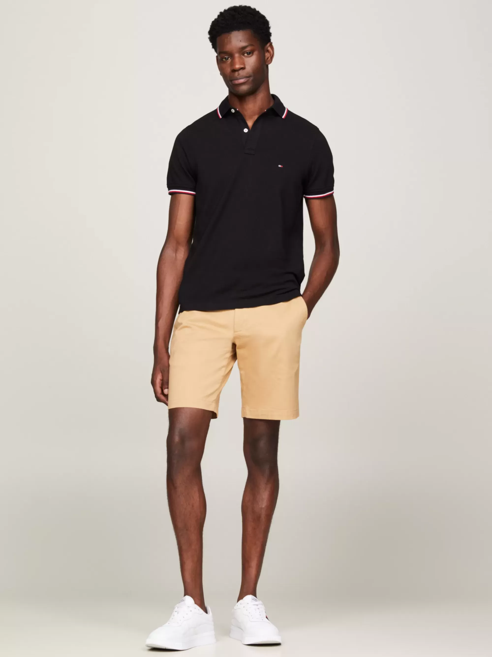 Polo's*Tommy Hilfiger Slim Fit Polo Van Puur Katoen BLACK