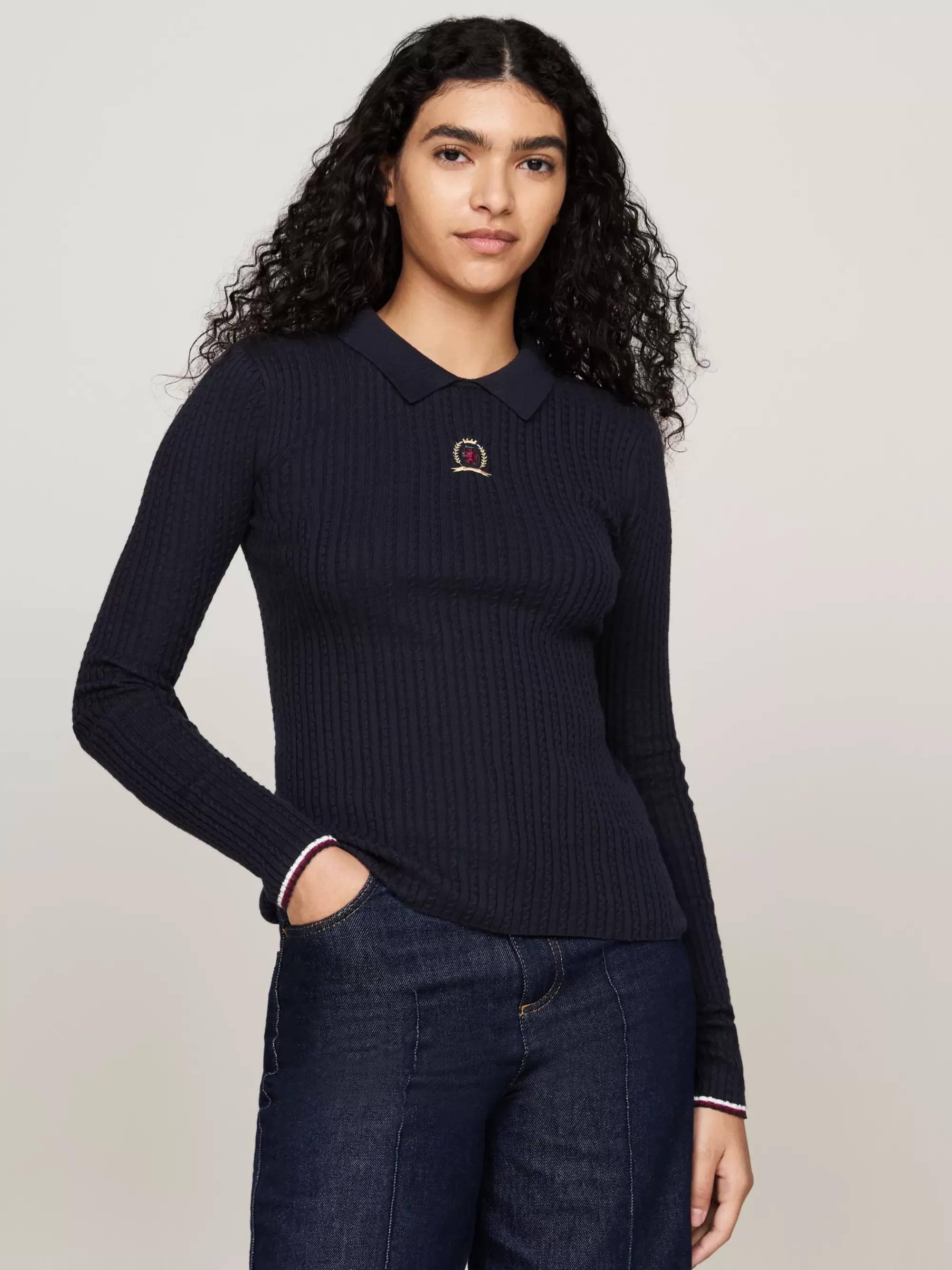 Truien | Truien & Vesten*Tommy Hilfiger Slim Fit Polotrui Met Kasjmier En Embleem DESERT SKY