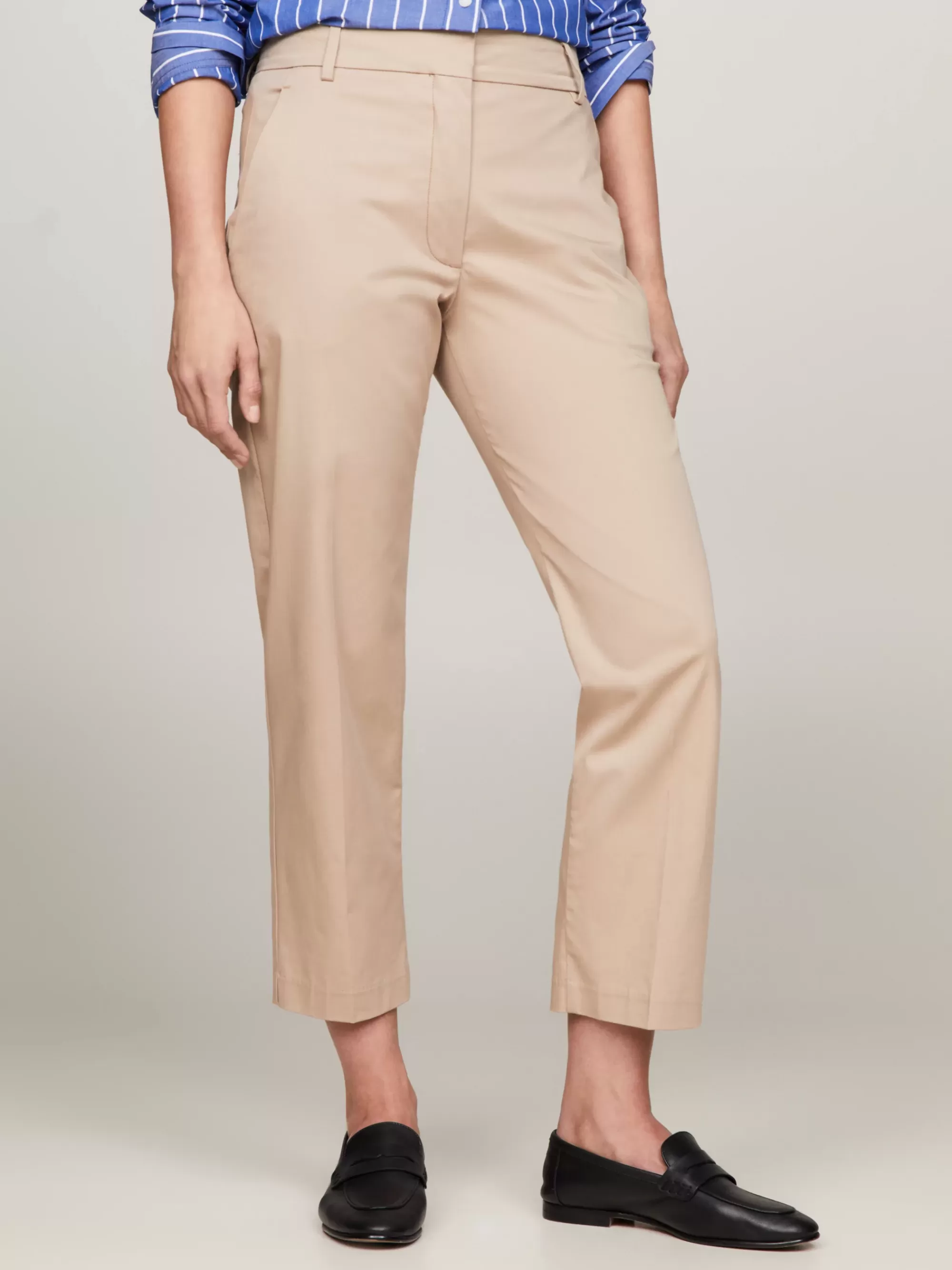 Broeken*Tommy Hilfiger Slim Fit Straight Chino Van Katoenmix BEIGE