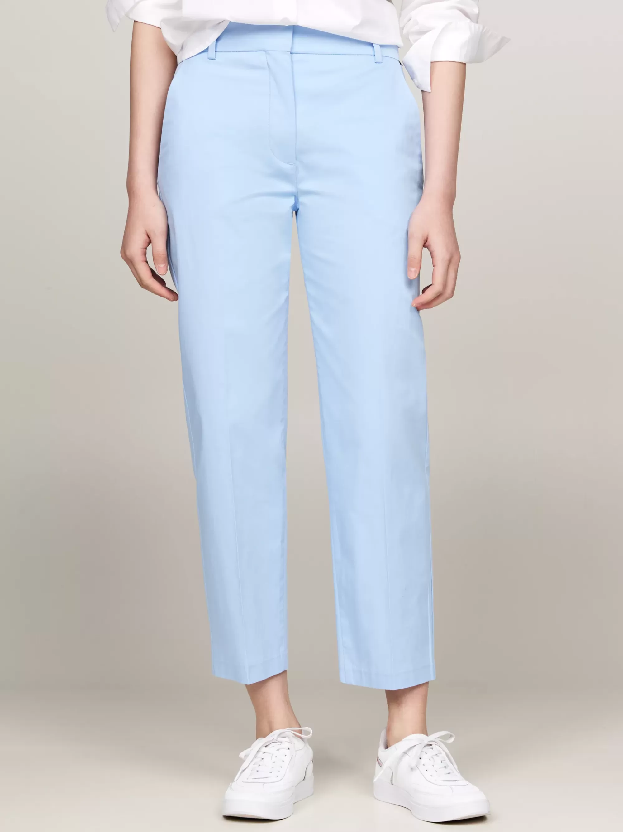 Broeken*Tommy Hilfiger Slim Fit Straight Chino Van Katoenmix VESSEL BLUE