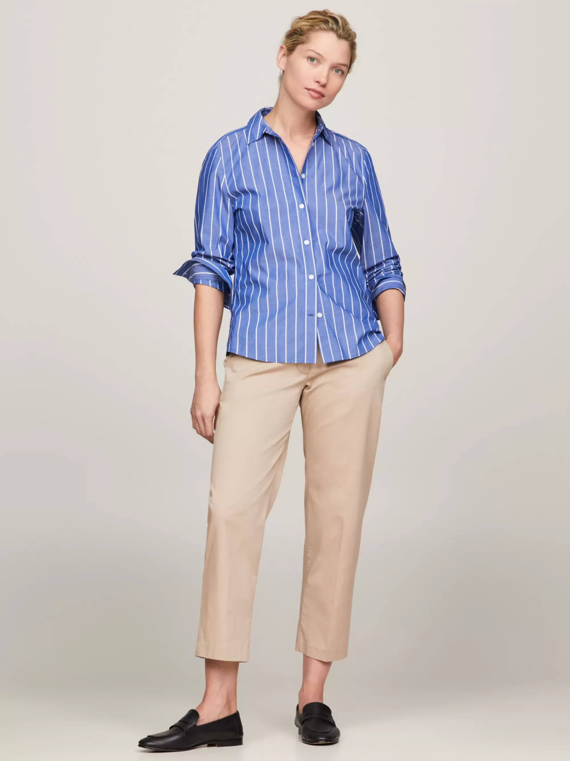 Broeken*Tommy Hilfiger Slim Fit Straight Chino Van Katoenmix BEIGE