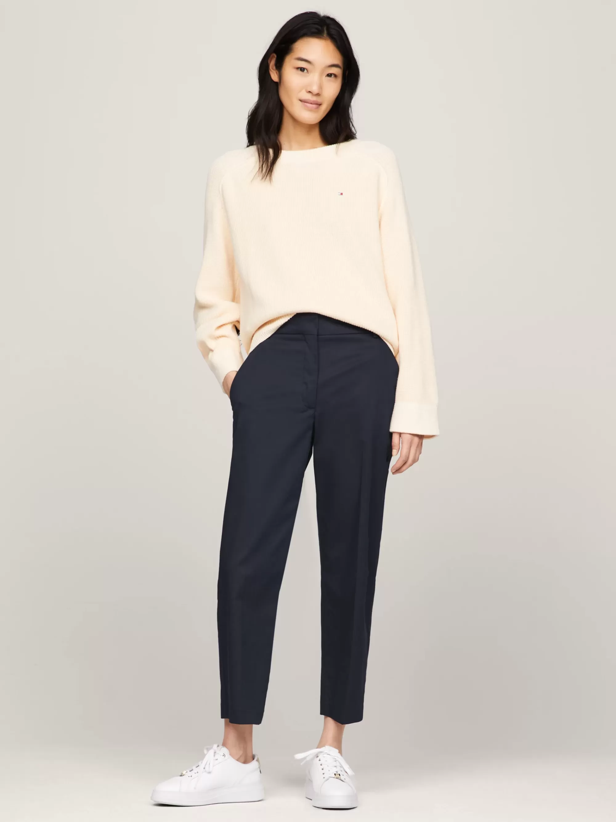 Broeken*Tommy Hilfiger Slim Fit Straight Chino Van Katoenmix DESERT SKY