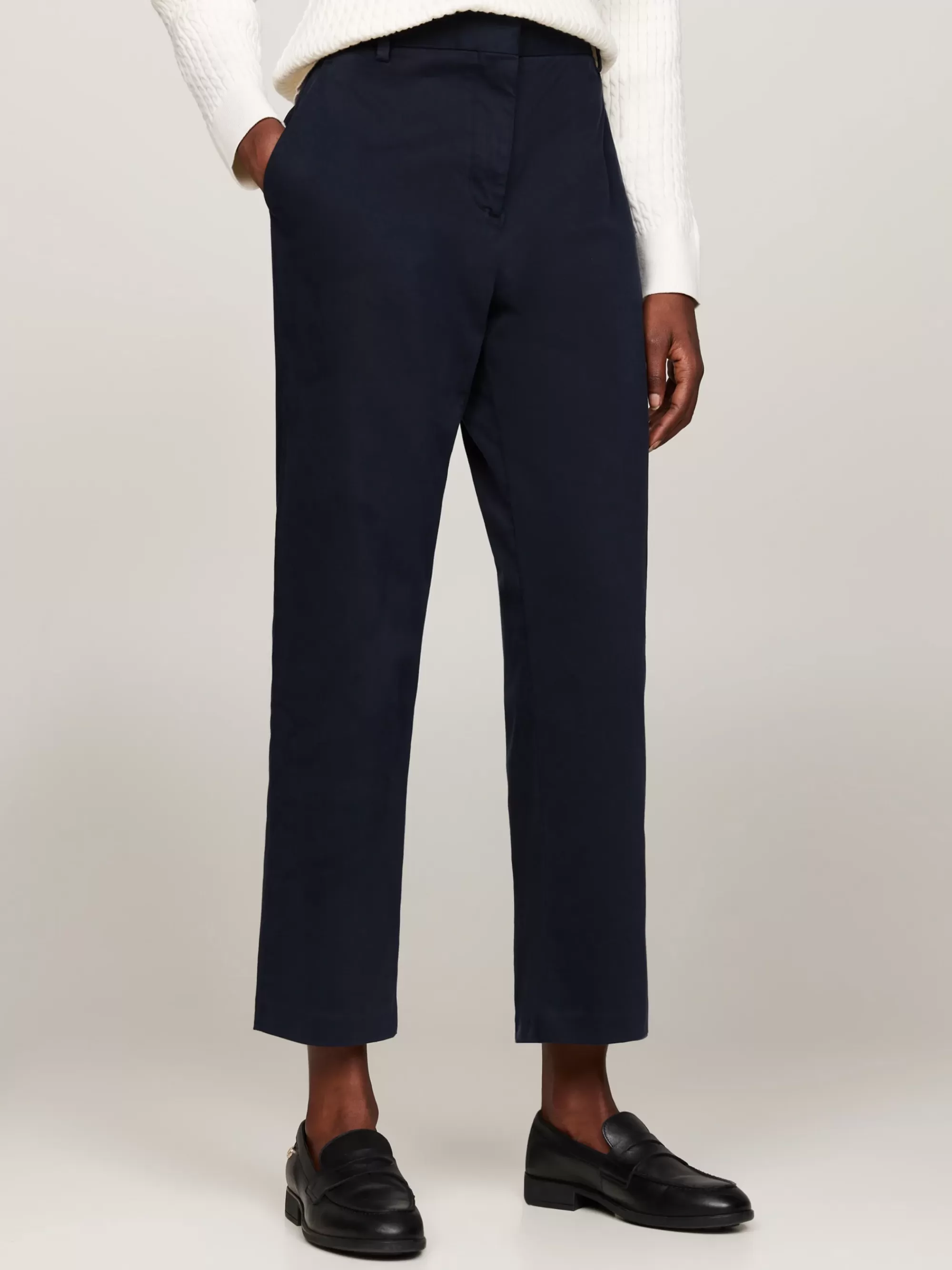Broeken*Tommy Hilfiger Slim Fit Straight Leg Chino Van Stretchkatoen DESERT SKY