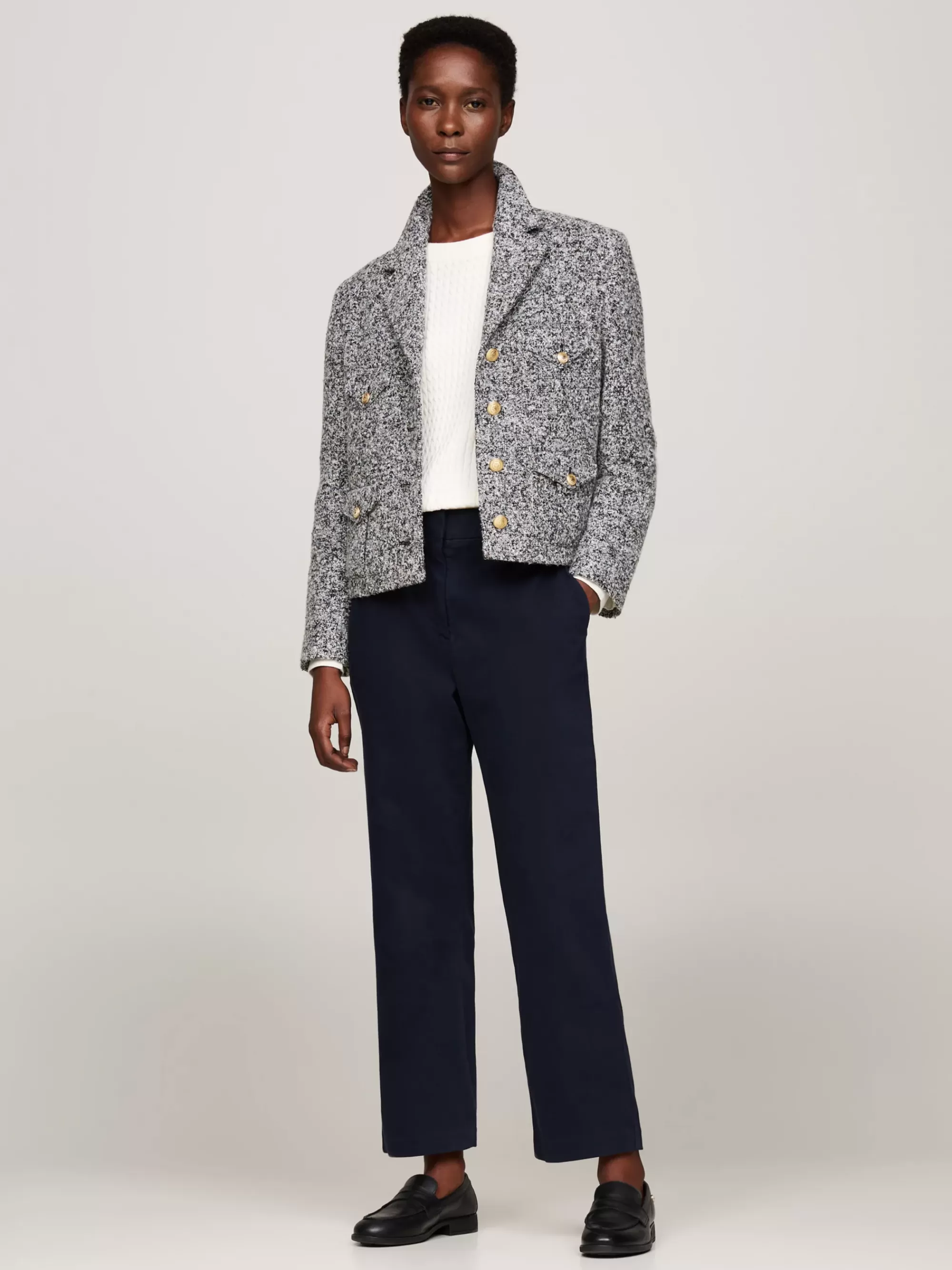 Broeken*Tommy Hilfiger Slim Fit Straight Leg Chino Van Stretchkatoen DESERT SKY