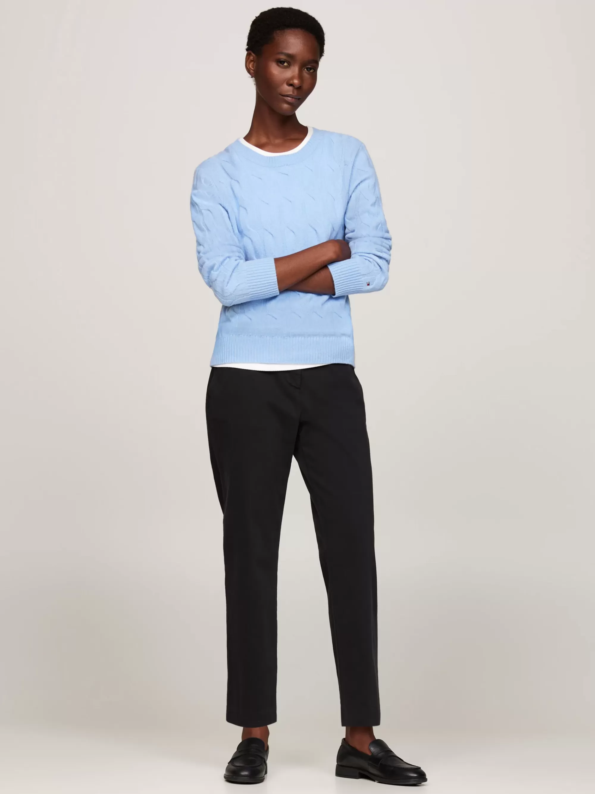 Broeken*Tommy Hilfiger Slim Fit Straight Leg Chino Van Stretchkatoen BLACK
