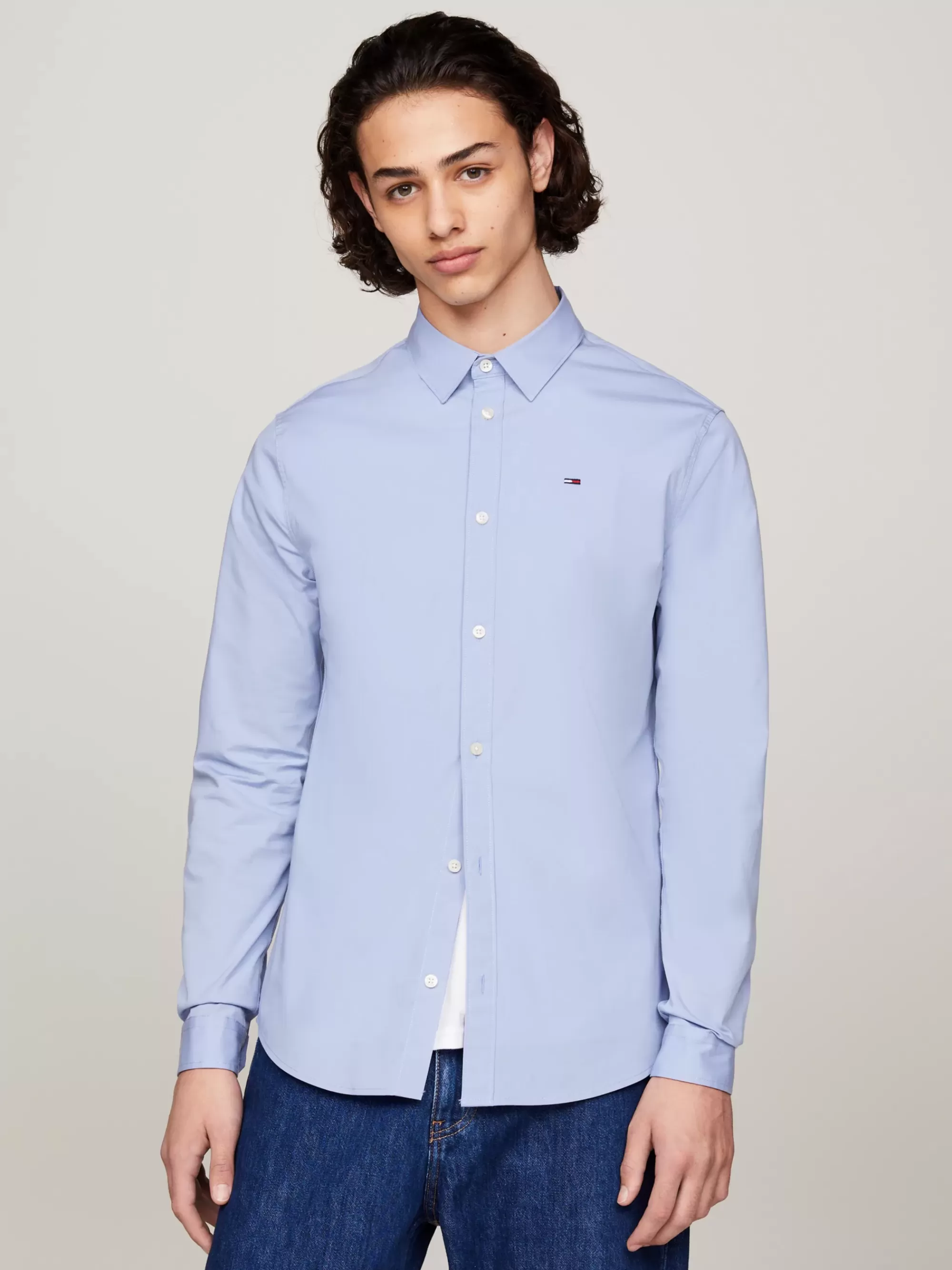 Overhemden*Tommy Hilfiger Slim Fit Stretch Overhemd LAVENDER LUSTRE