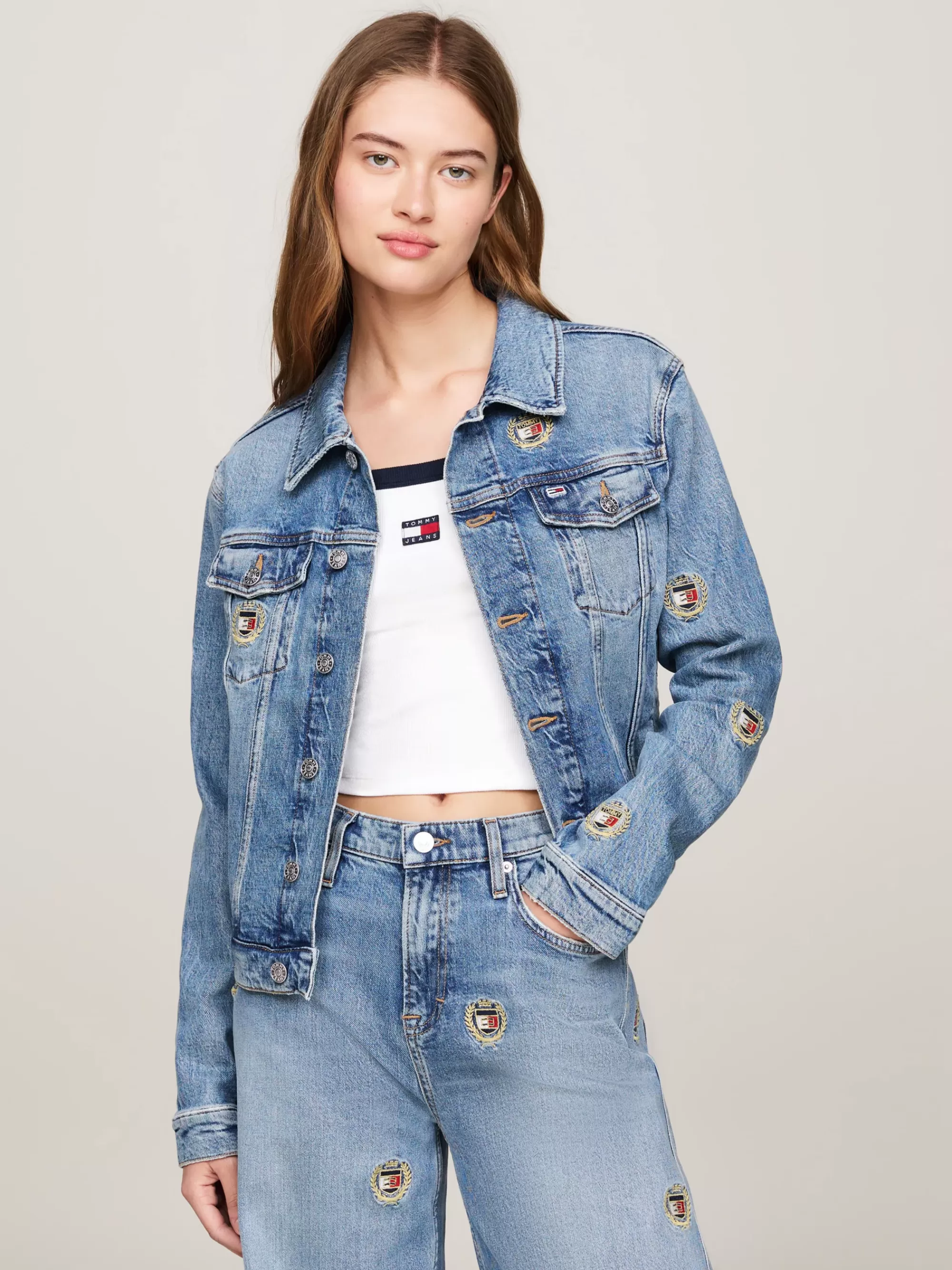 Jassen & Jacks*Tommy Hilfiger Slim Fit Truckerjack Van Denim DENIM MEDIUM