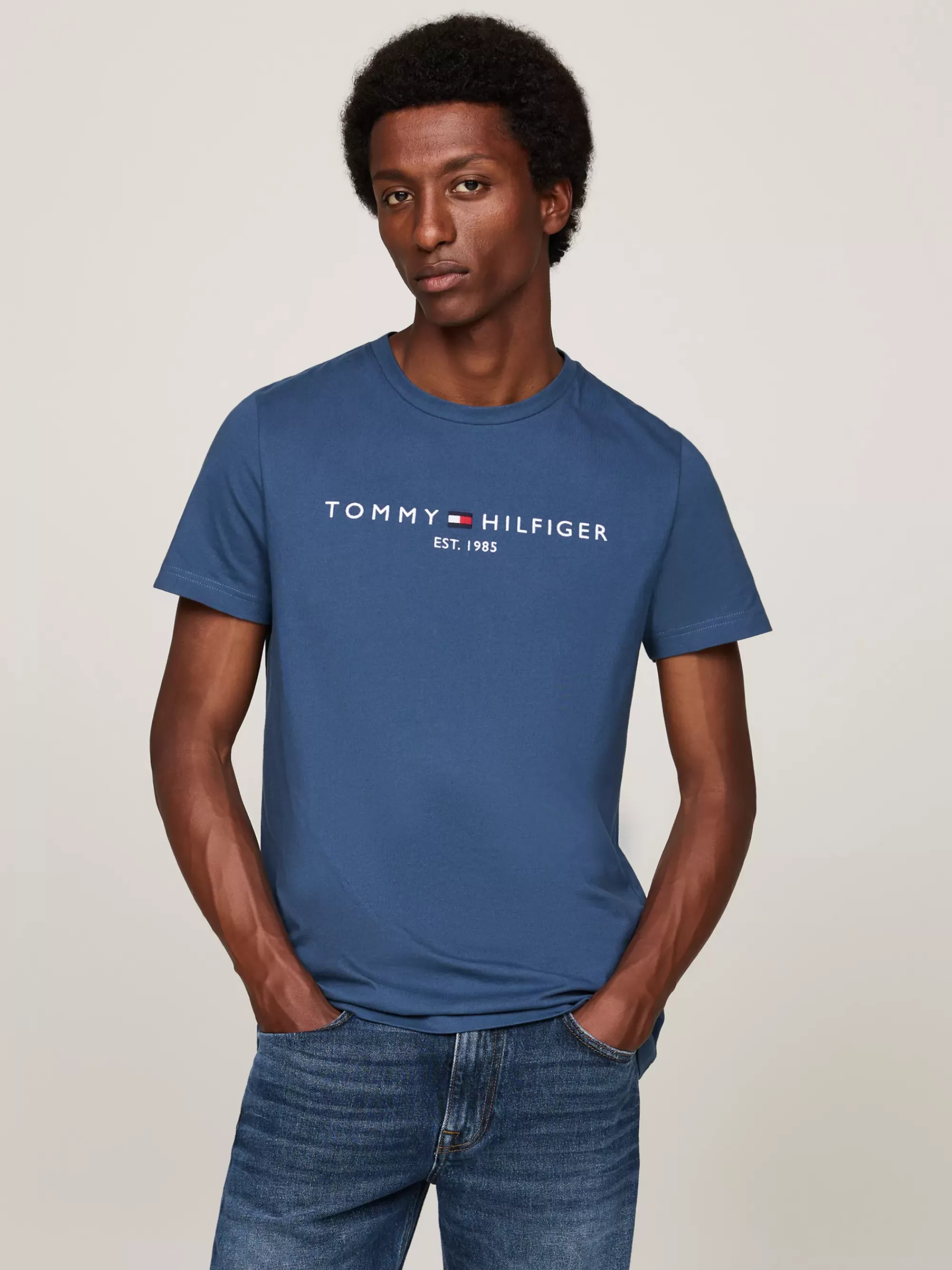 T-Shirts*Tommy Hilfiger Slim Fit T-shirt Met Geborduurd Logo AEGEAN SEA
