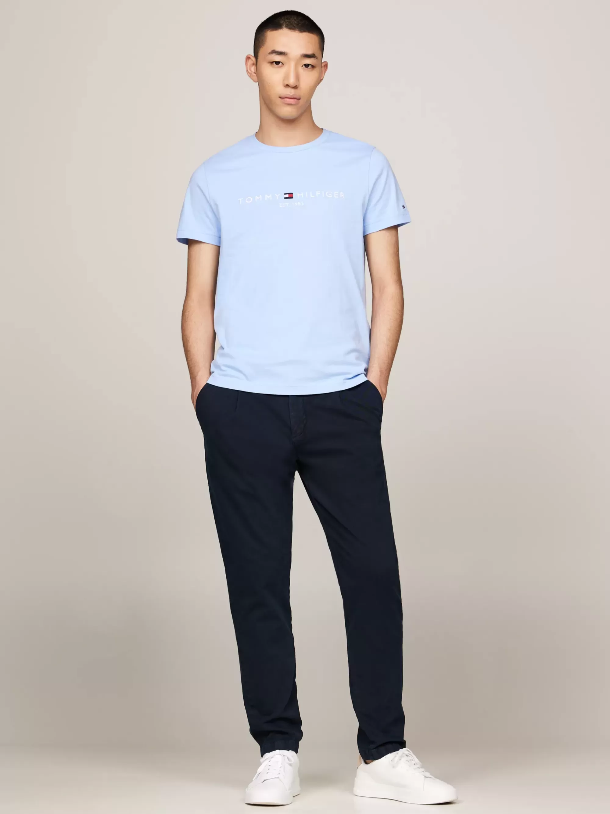 T-Shirts*Tommy Hilfiger Slim Fit T-shirt Met Geborduurd Logo VESSEL BLUE