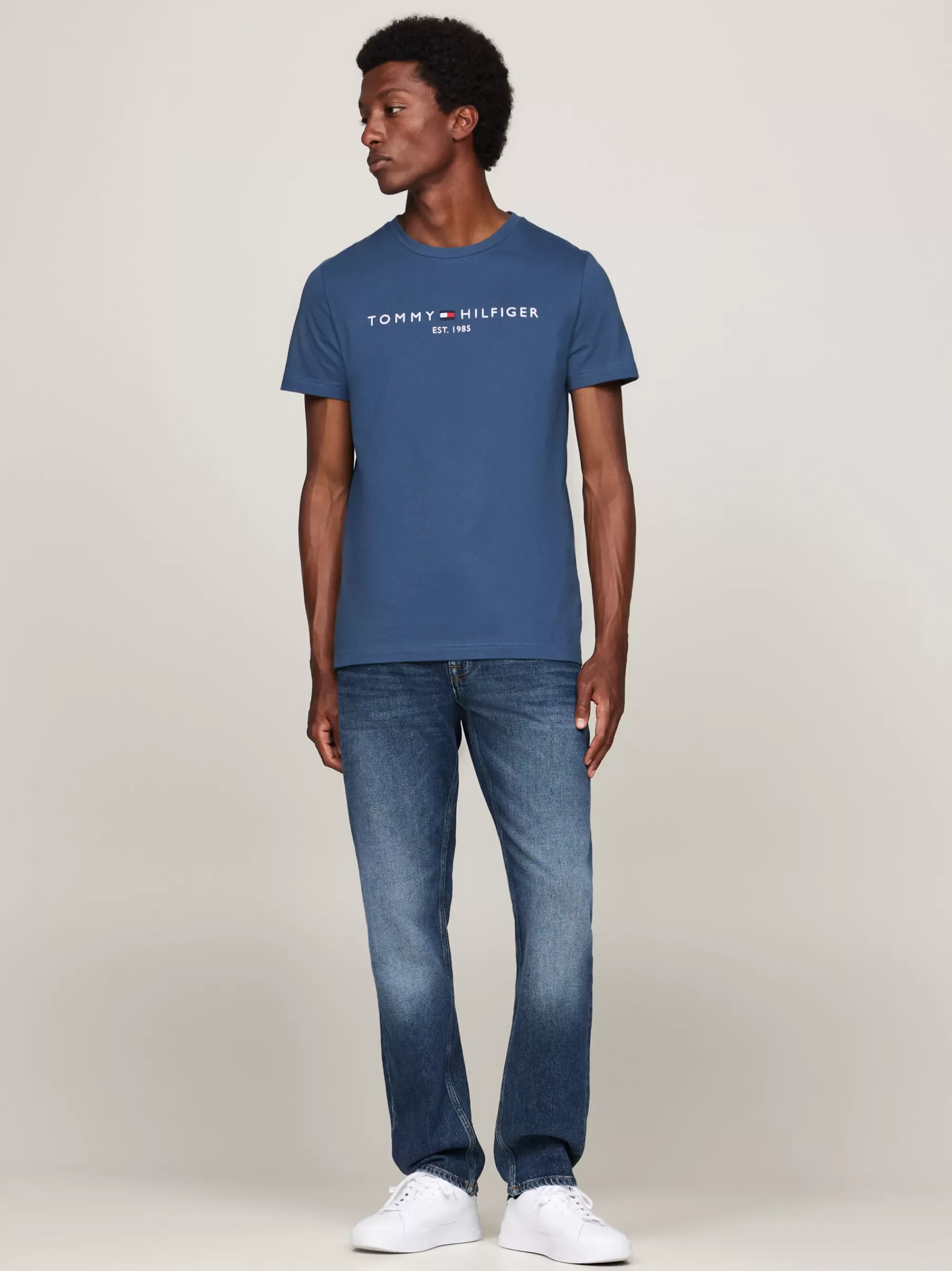 T-Shirts*Tommy Hilfiger Slim Fit T-shirt Met Geborduurd Logo AEGEAN SEA