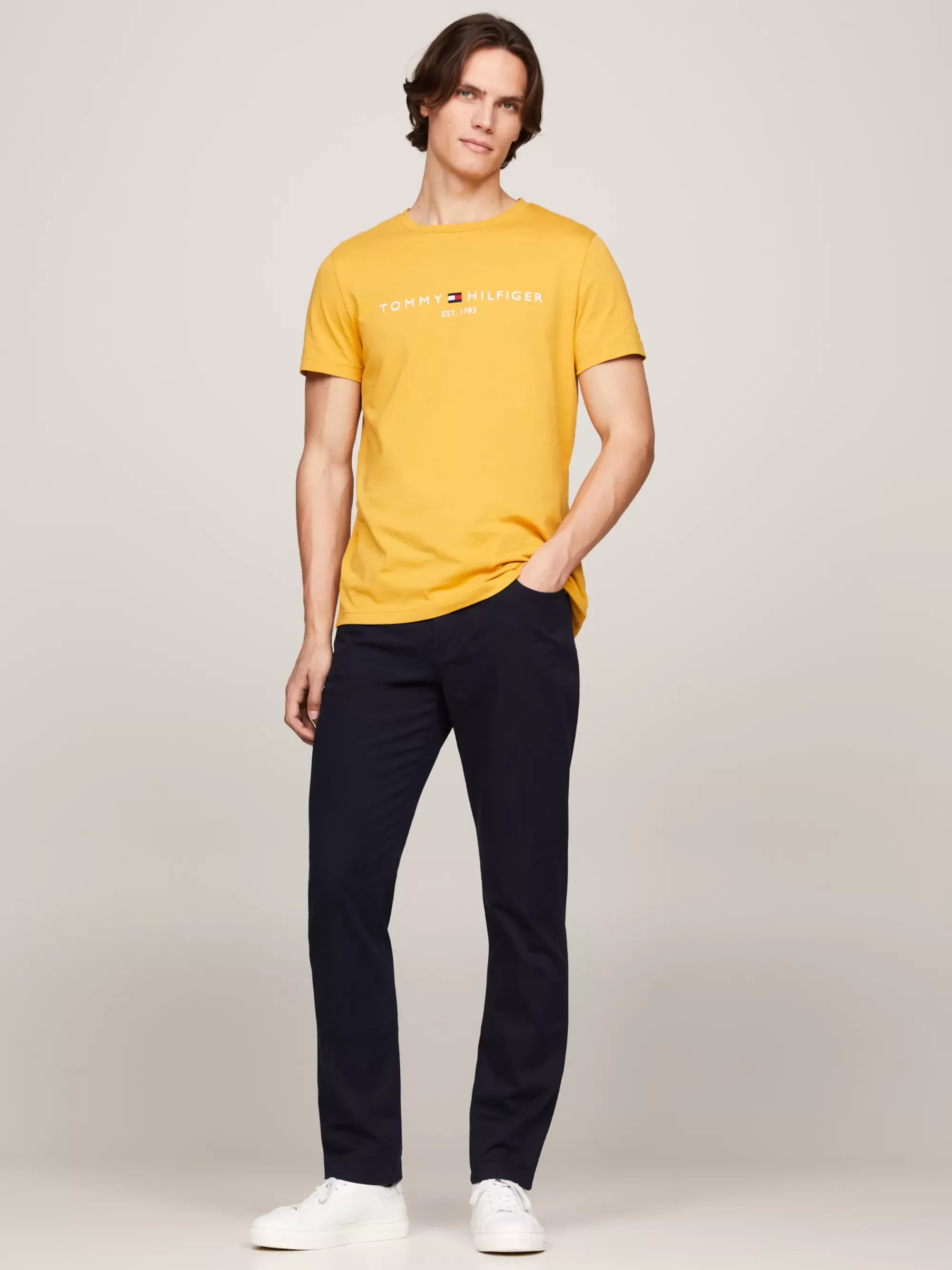 T-Shirts*Tommy Hilfiger Slim Fit T-shirt Met Geborduurd Logo CITY YELLOW