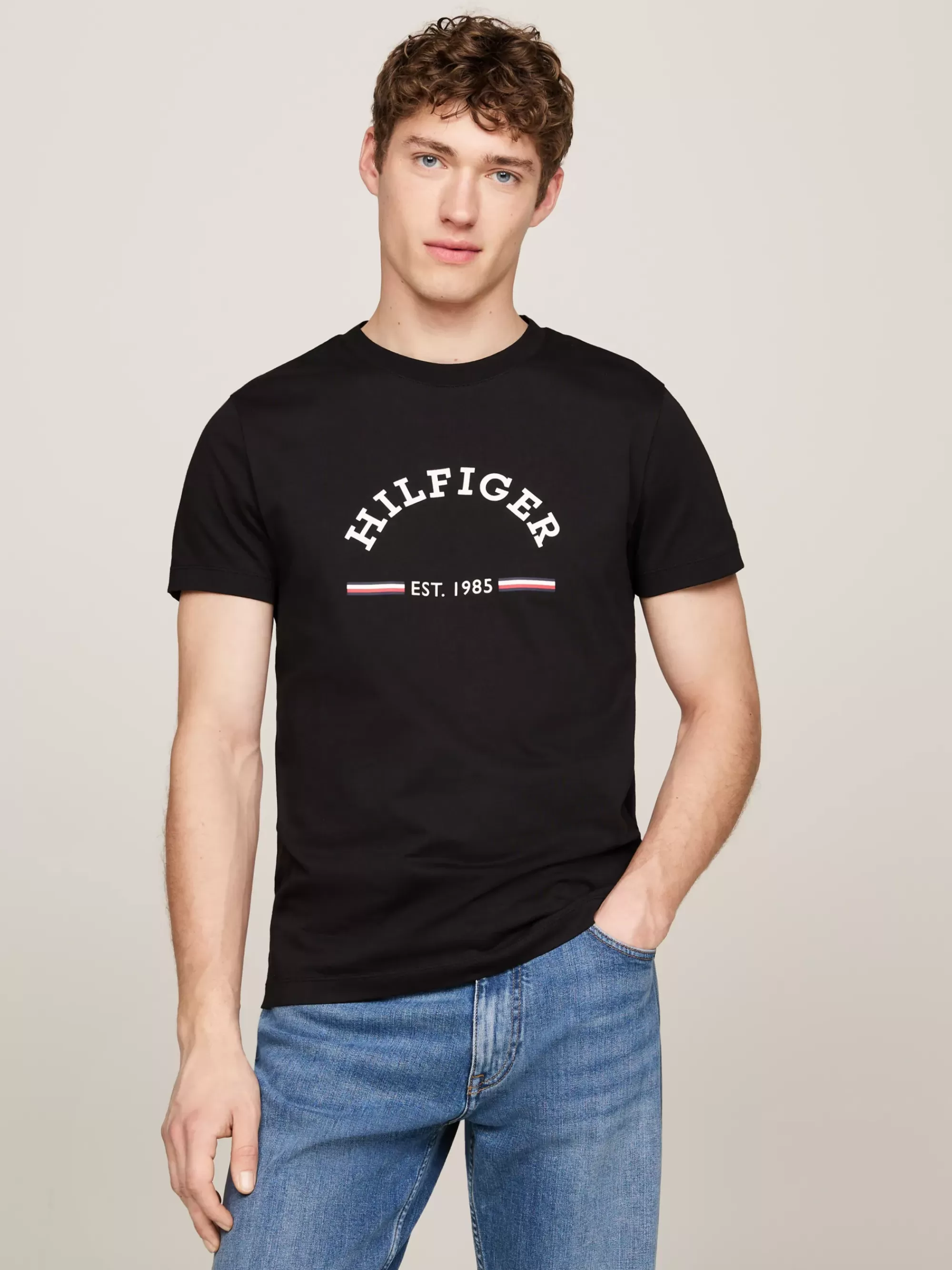 T-Shirts*Tommy Hilfiger Slim Fit T-shirt Met Logo BLACK