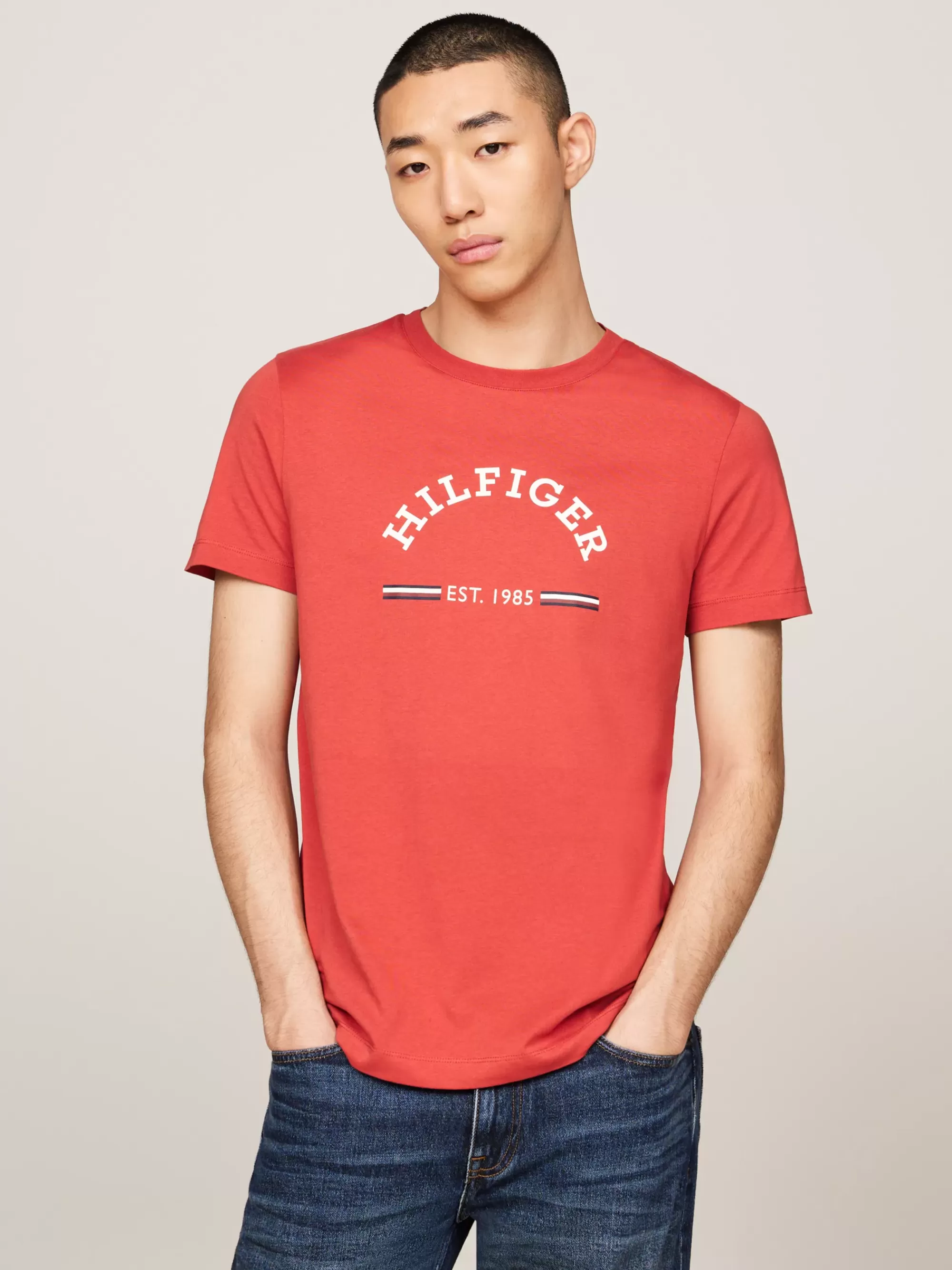 T-Shirts*Tommy Hilfiger Slim Fit T-shirt Met Logo TERRA RED