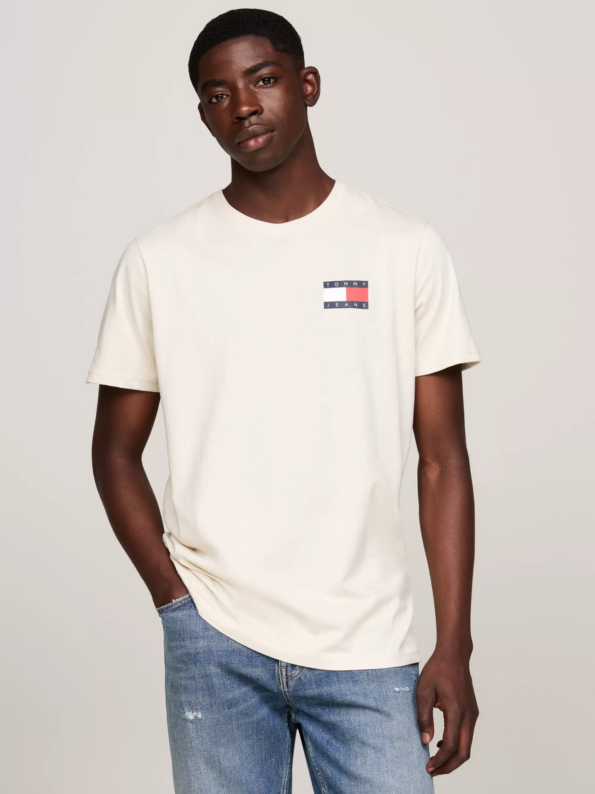T-Shirts*Tommy Hilfiger Slim Fit T-shirt Met Logo NEWSPRINT