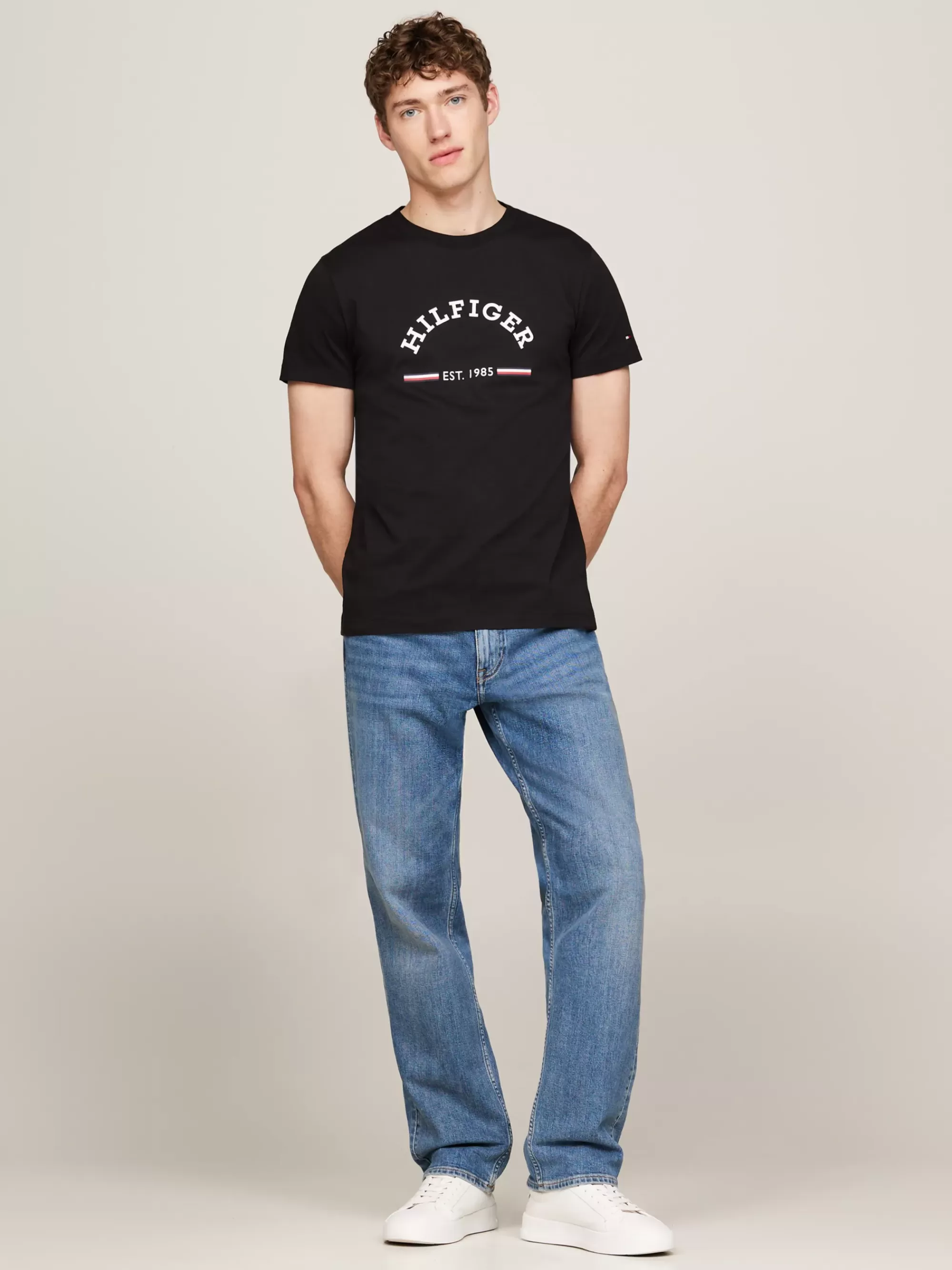 T-Shirts*Tommy Hilfiger Slim Fit T-shirt Met Logo BLACK