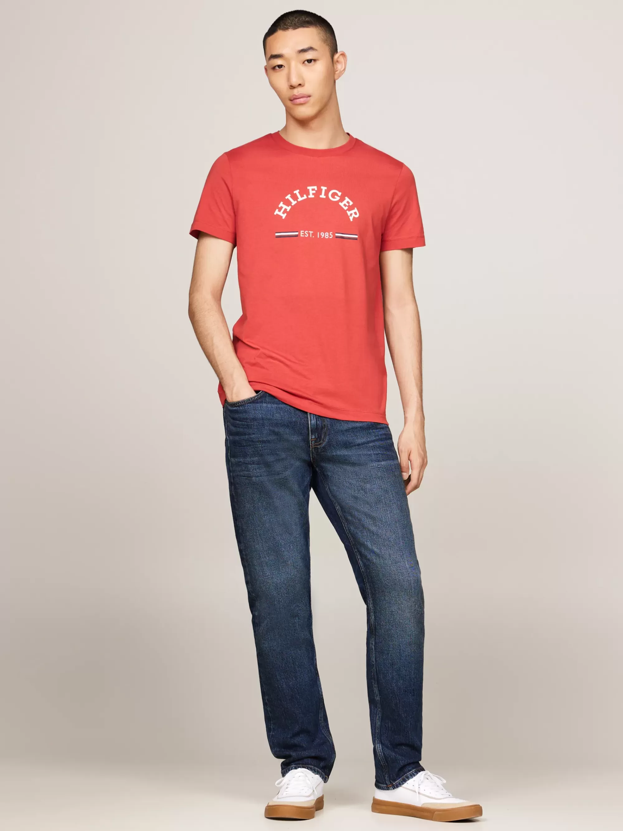 T-Shirts*Tommy Hilfiger Slim Fit T-shirt Met Logo TERRA RED