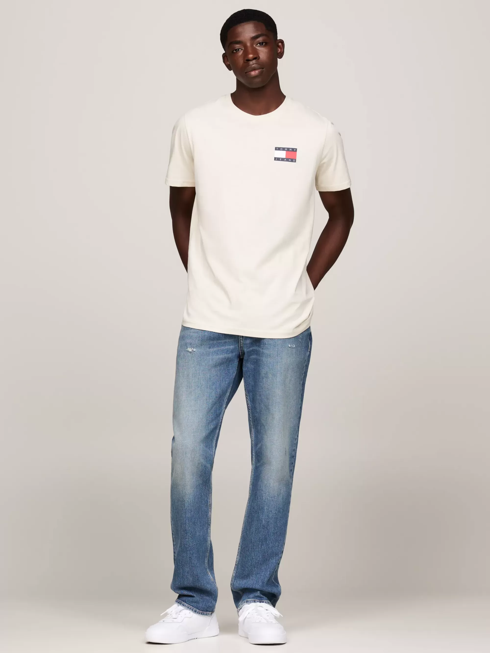 T-Shirts*Tommy Hilfiger Slim Fit T-shirt Met Logo NEWSPRINT