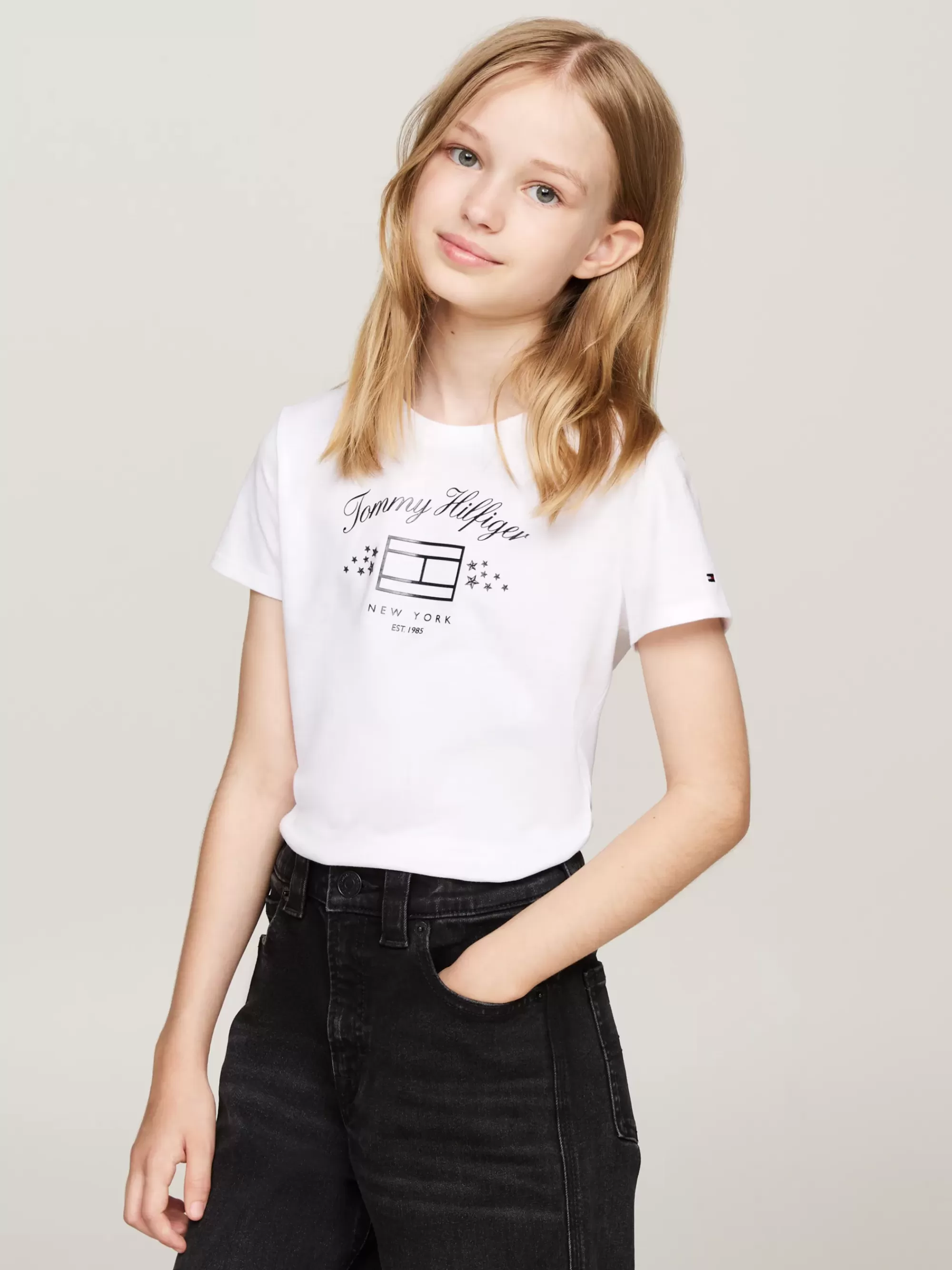 Tops & T-Shirts*Tommy Hilfiger Slim Fit T-shirt Met Logoprint WHITE