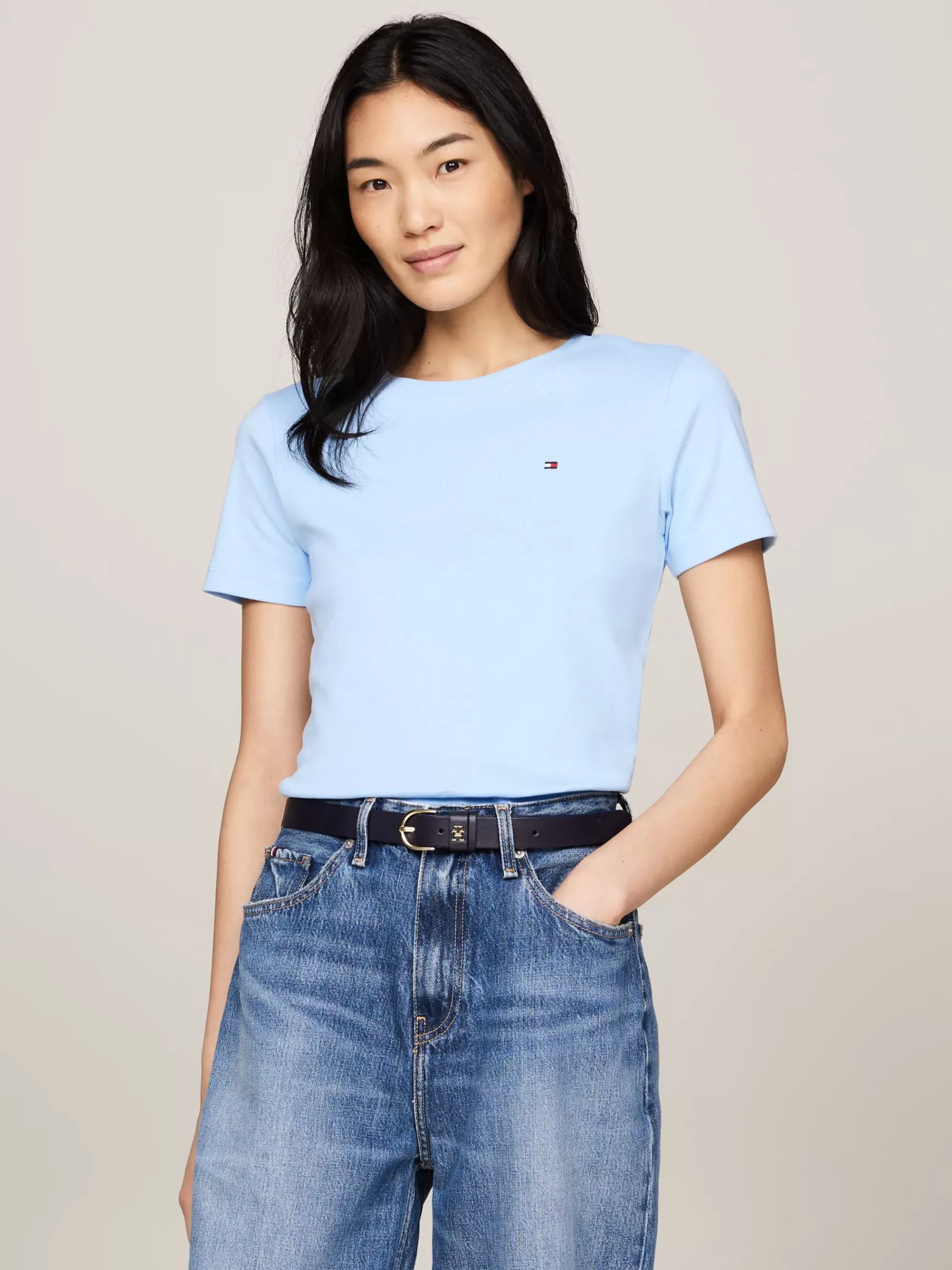 T-Shirts*Tommy Hilfiger Slim Fit T-shirt Met Ronde Hals VESSEL BLUE