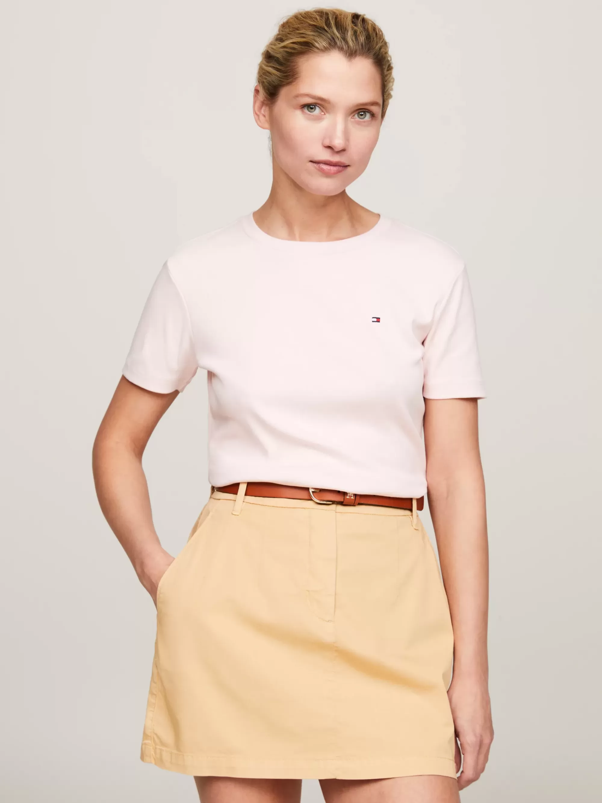 T-Shirts*Tommy Hilfiger Slim Fit T-shirt Met Ronde Hals WHIMSY PINK
