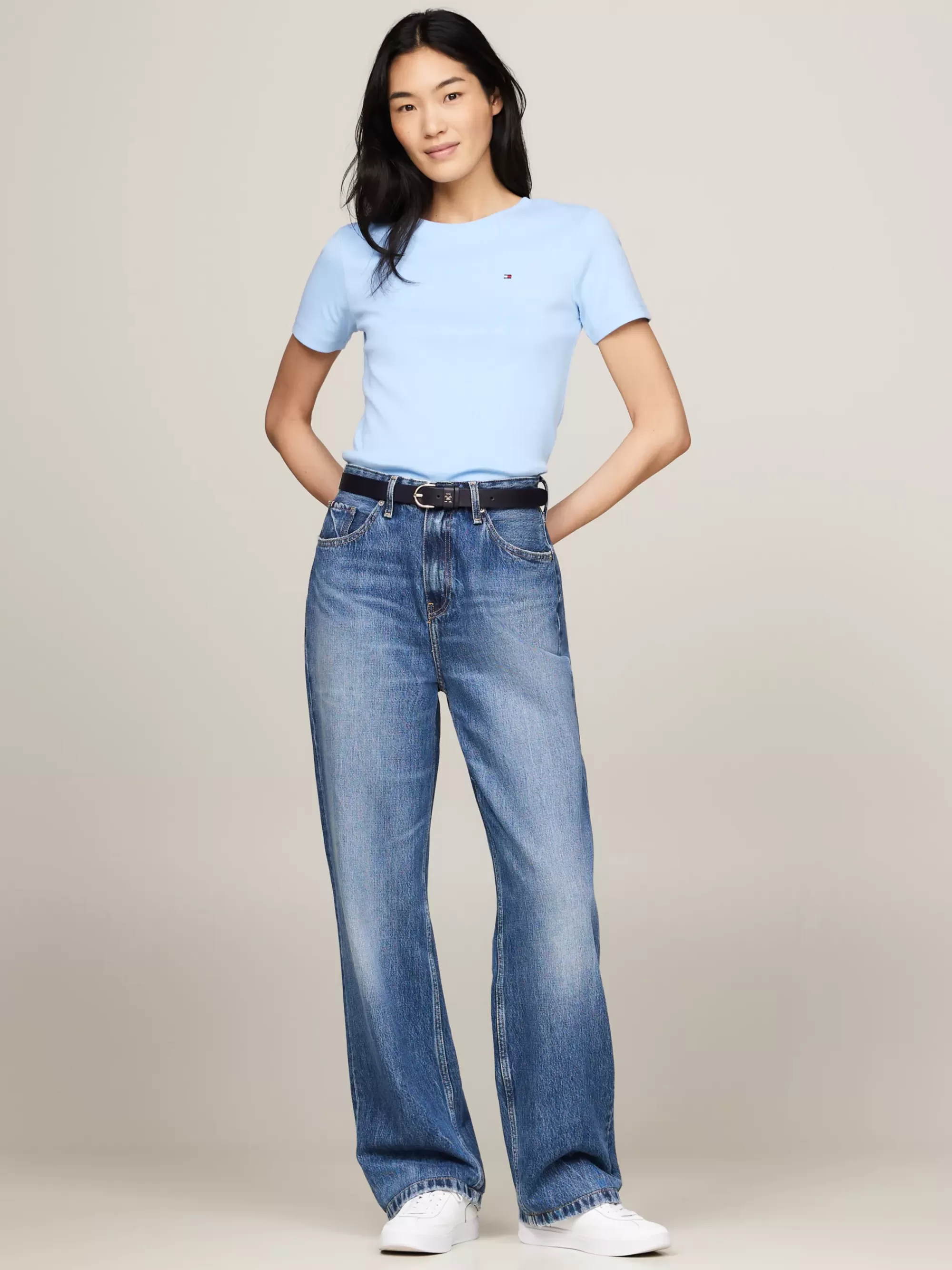 T-Shirts*Tommy Hilfiger Slim Fit T-shirt Met Ronde Hals VESSEL BLUE