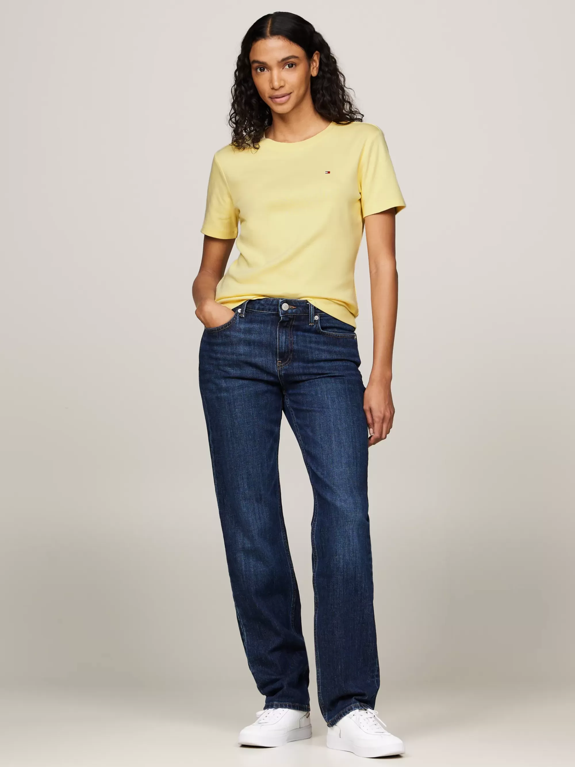 T-Shirts*Tommy Hilfiger Slim Fit T-shirt Met Ronde Hals LEMON ZEST