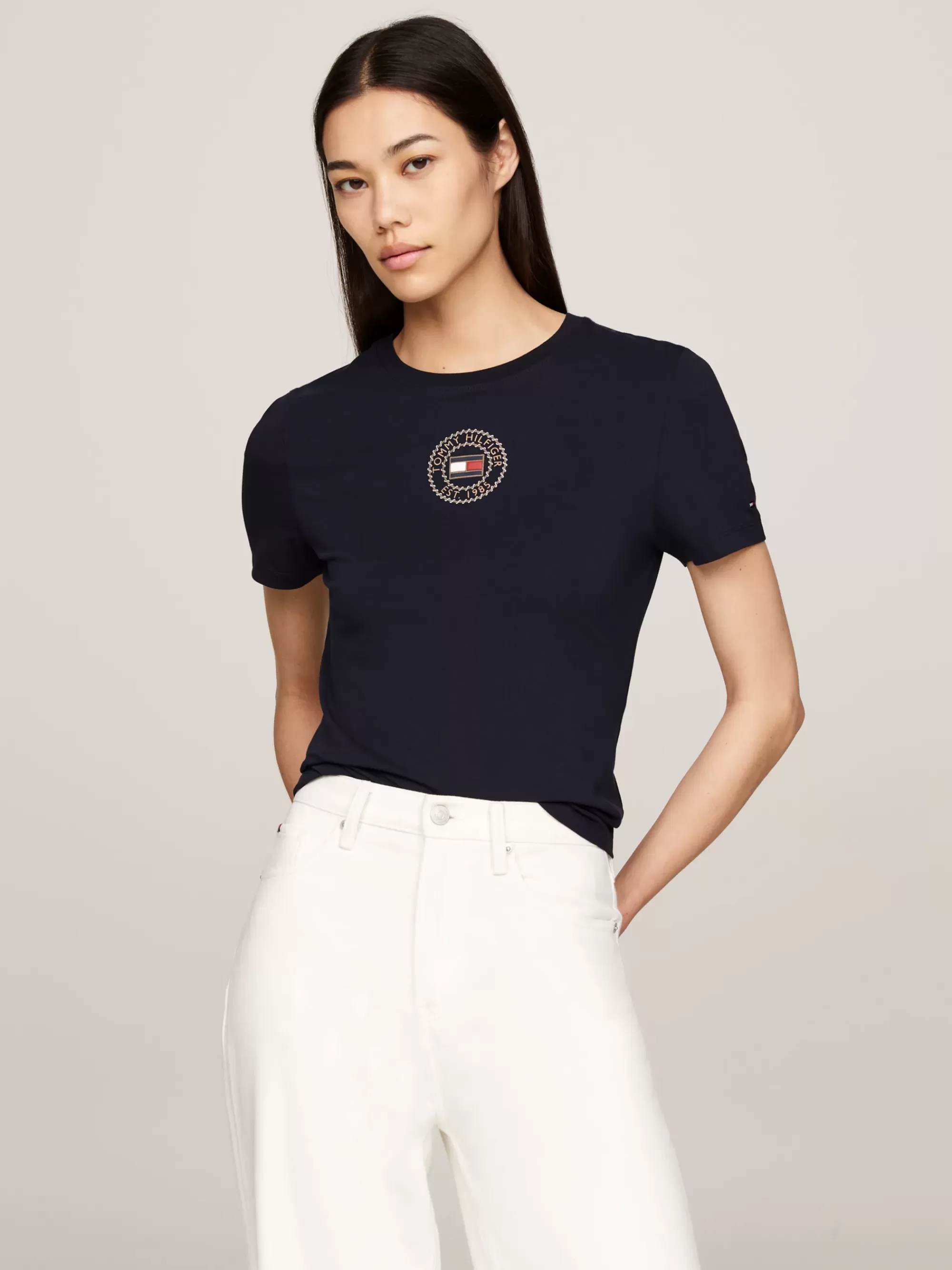 T-Shirts*Tommy Hilfiger Slim Fit T-shirt Met Stempellogo DESERT SKY