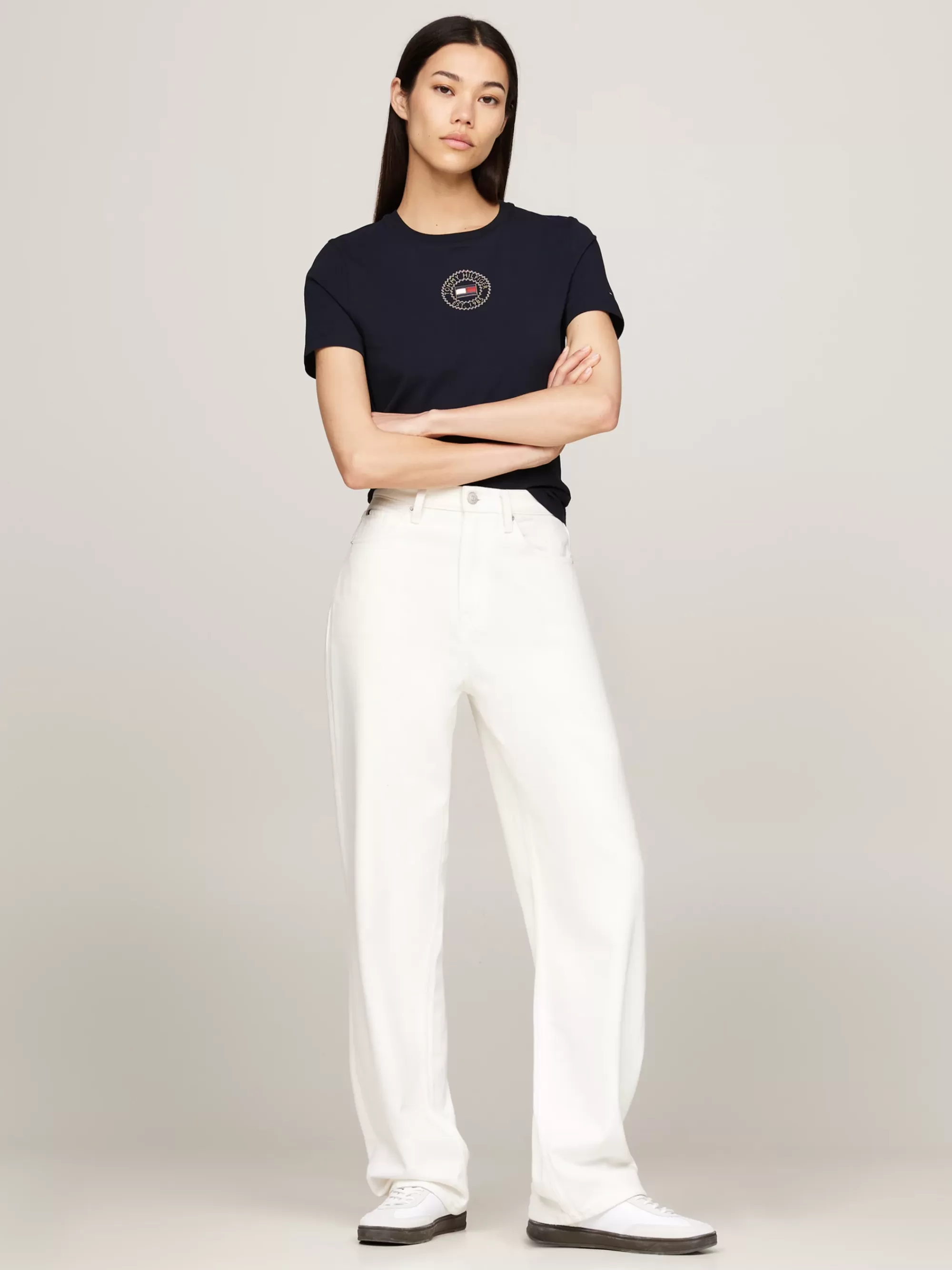 T-Shirts*Tommy Hilfiger Slim Fit T-shirt Met Stempellogo DESERT SKY