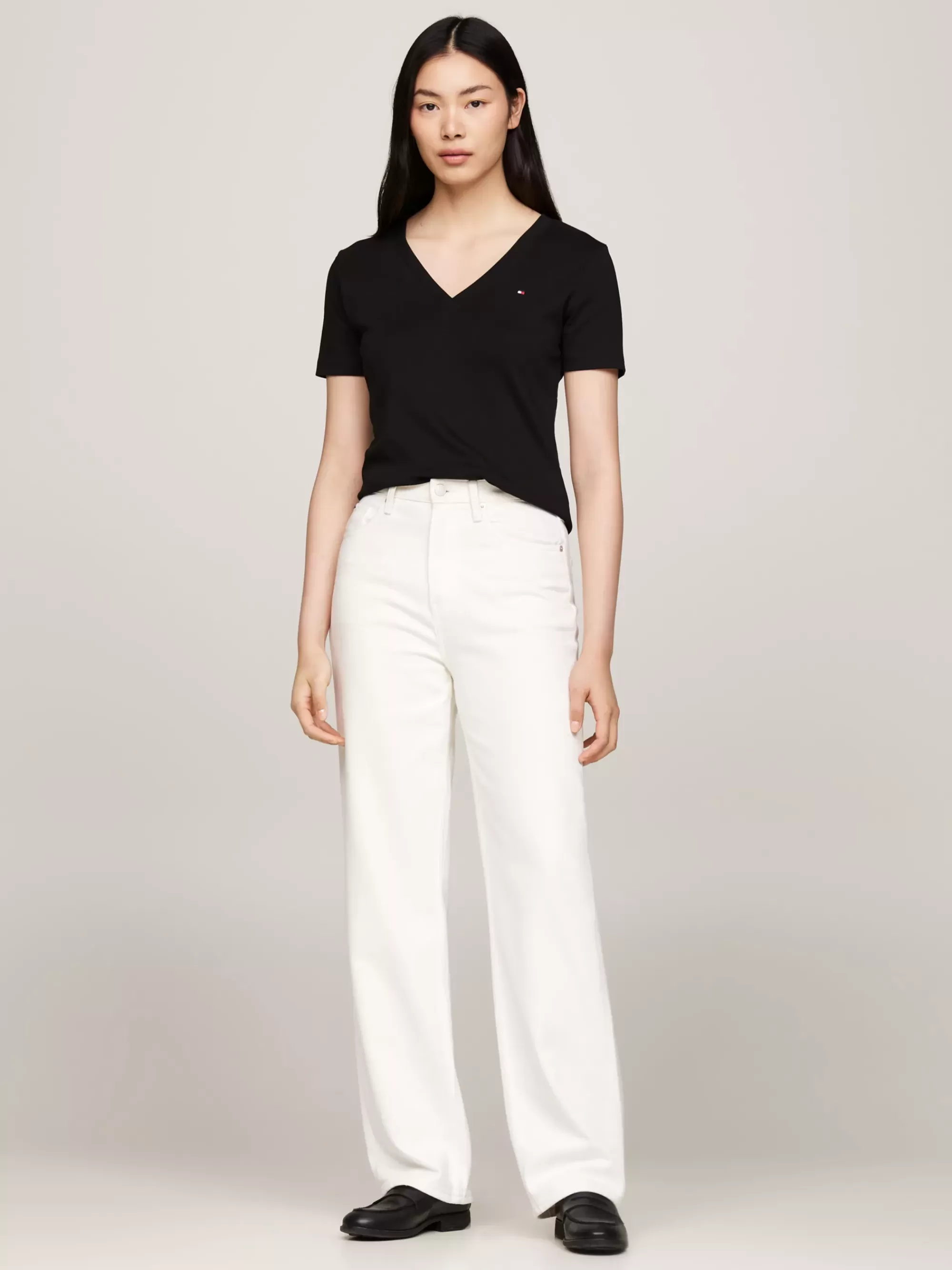 T-Shirts*Tommy Hilfiger Slim Fit T-shirt Met V-hals BLACK