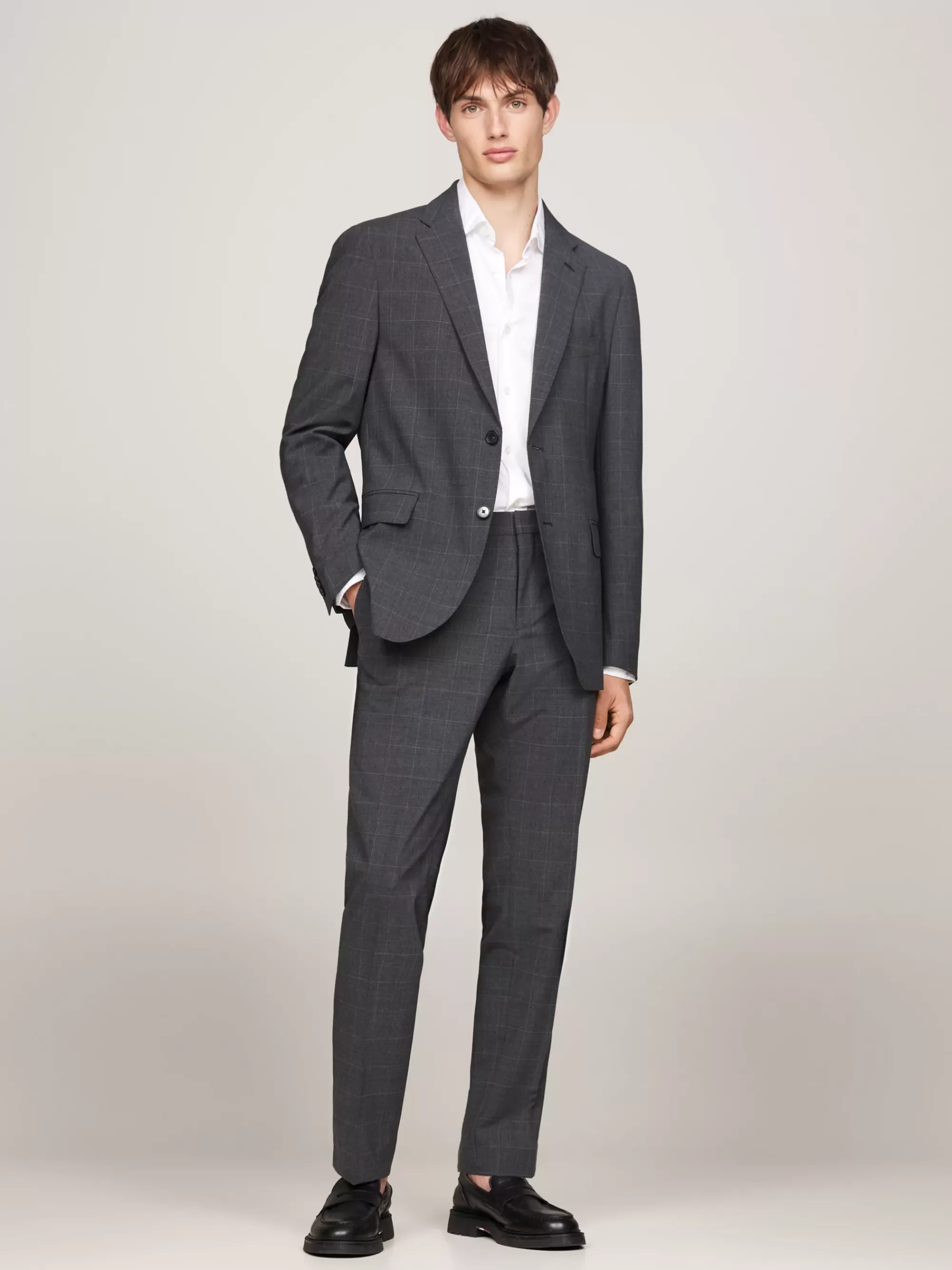 Pakken & Tailored*Tommy Hilfiger Slim Fit Tweedelig Pak Met Ruit GREY