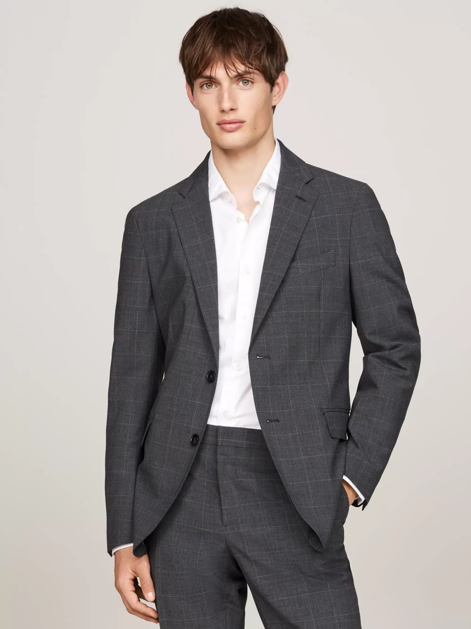 Pakken & Tailored*Tommy Hilfiger Slim Fit Tweedelig Pak Met Ruit GREY