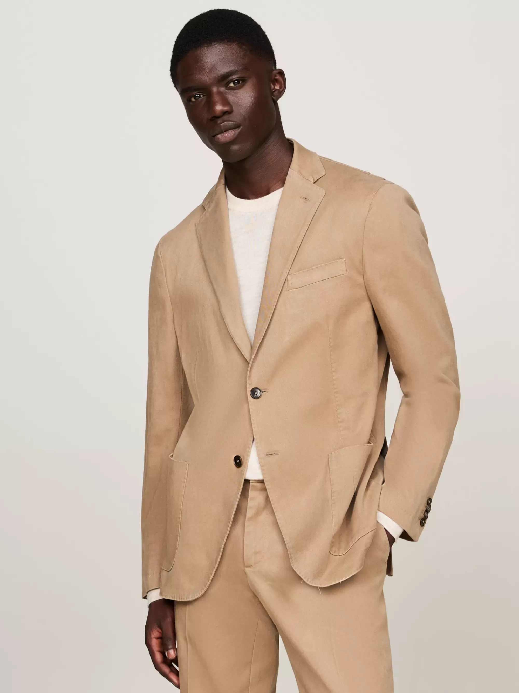 Pakken & Tailored*Tommy Hilfiger Slim Fit Tweedelig Pak Met Wassing BEIGE